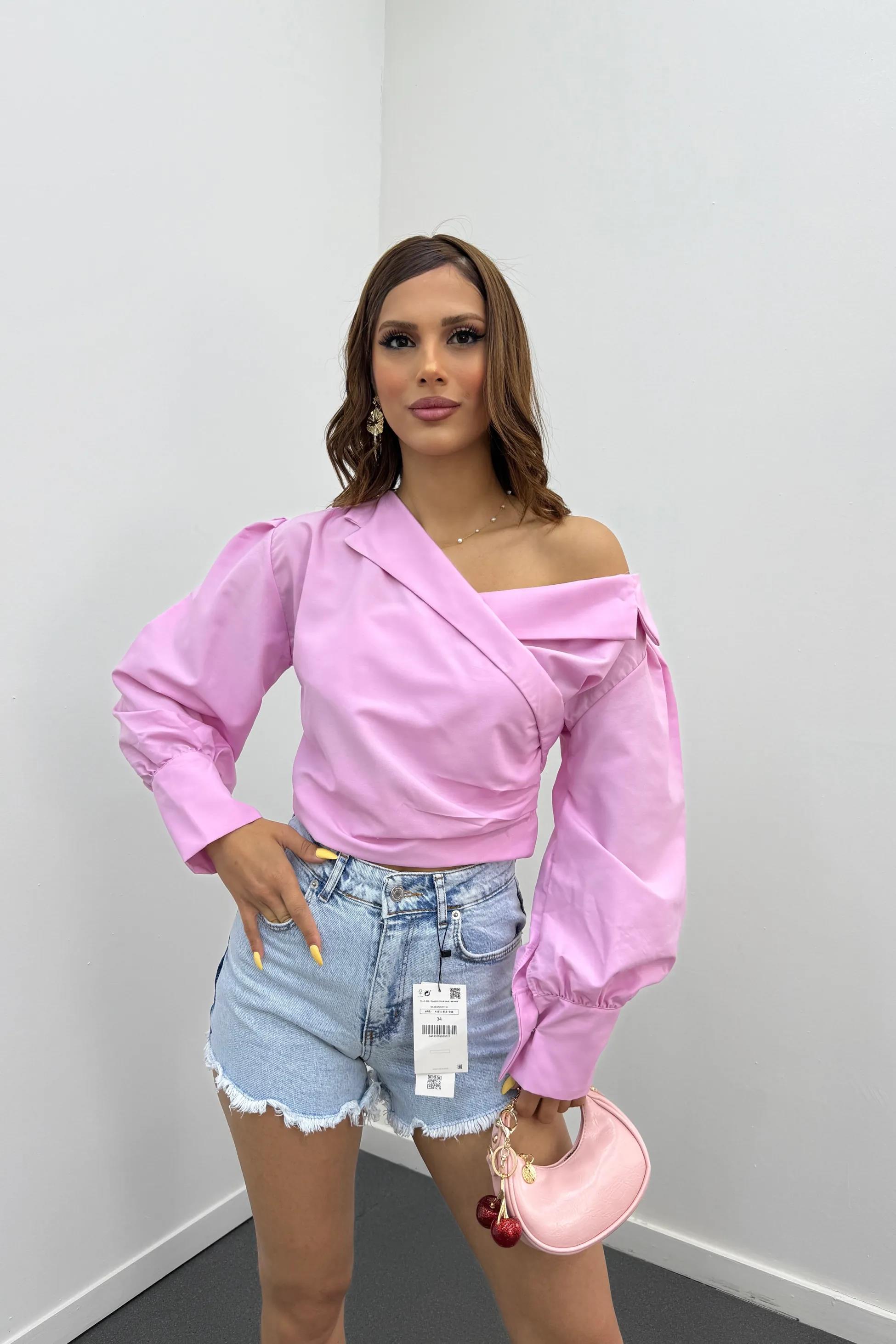 Poker Açık Kot Mavi Yüksel Bel Mini Kot Şort