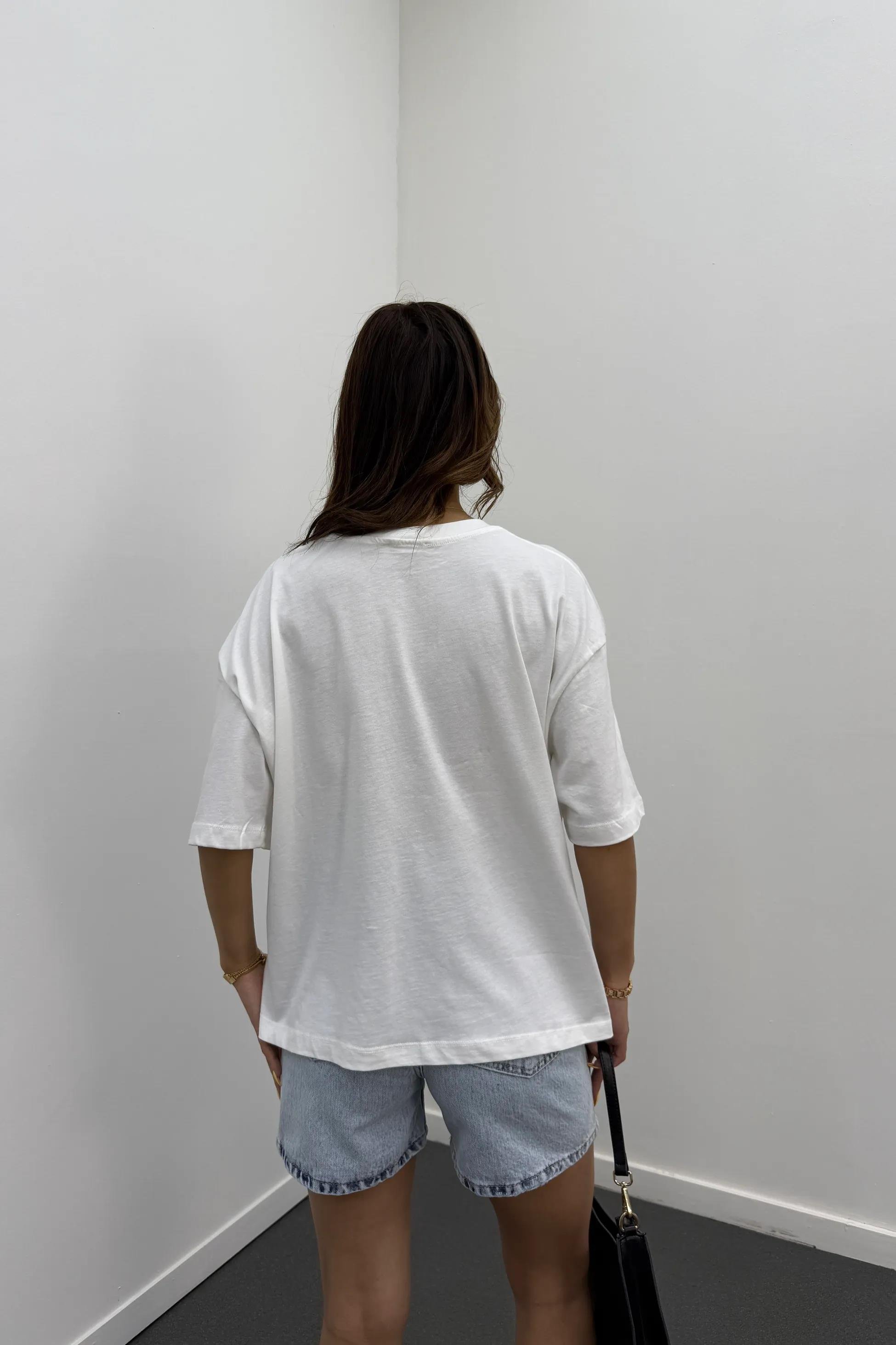 Puffy Poodle Baskılı Oversize Tshirt