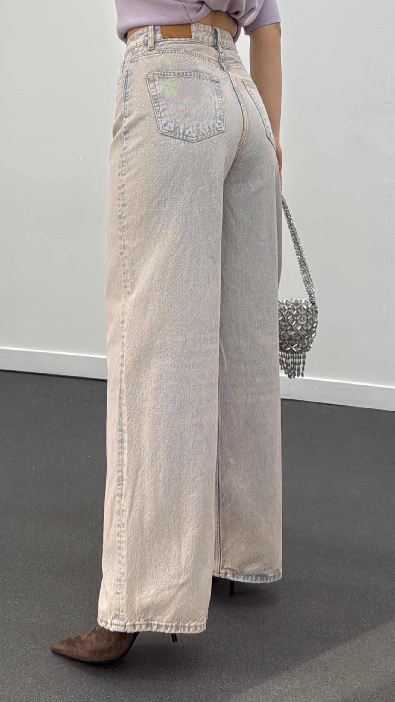 Rainbow Tint Yıkamalı Palazzo Jeans