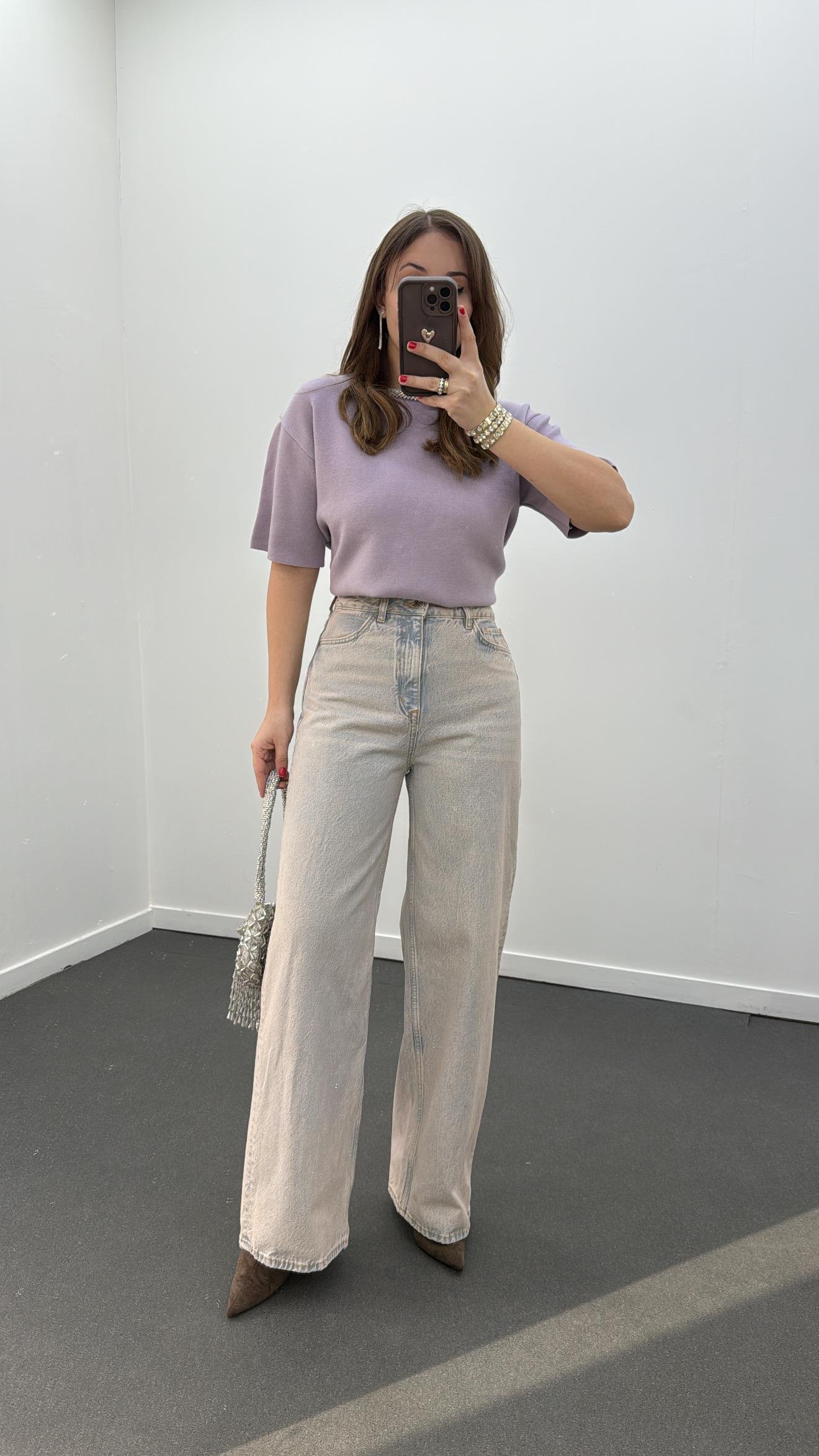 Rainbow Tint Yıkamalı Palazzo Jeans