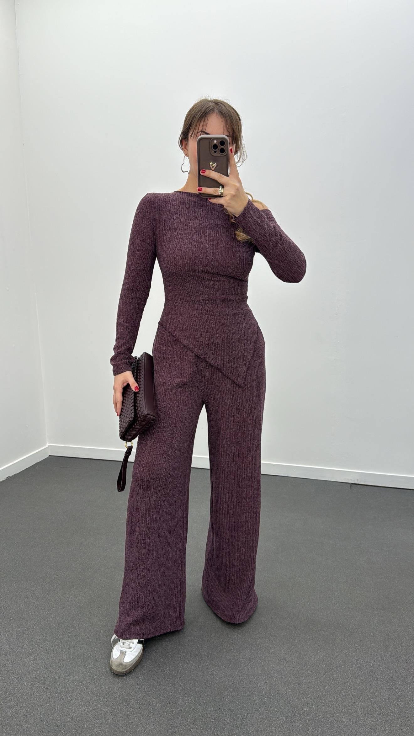 Reboul Mürdüm Asimetrik Bluz Ve Pantolon Takımı