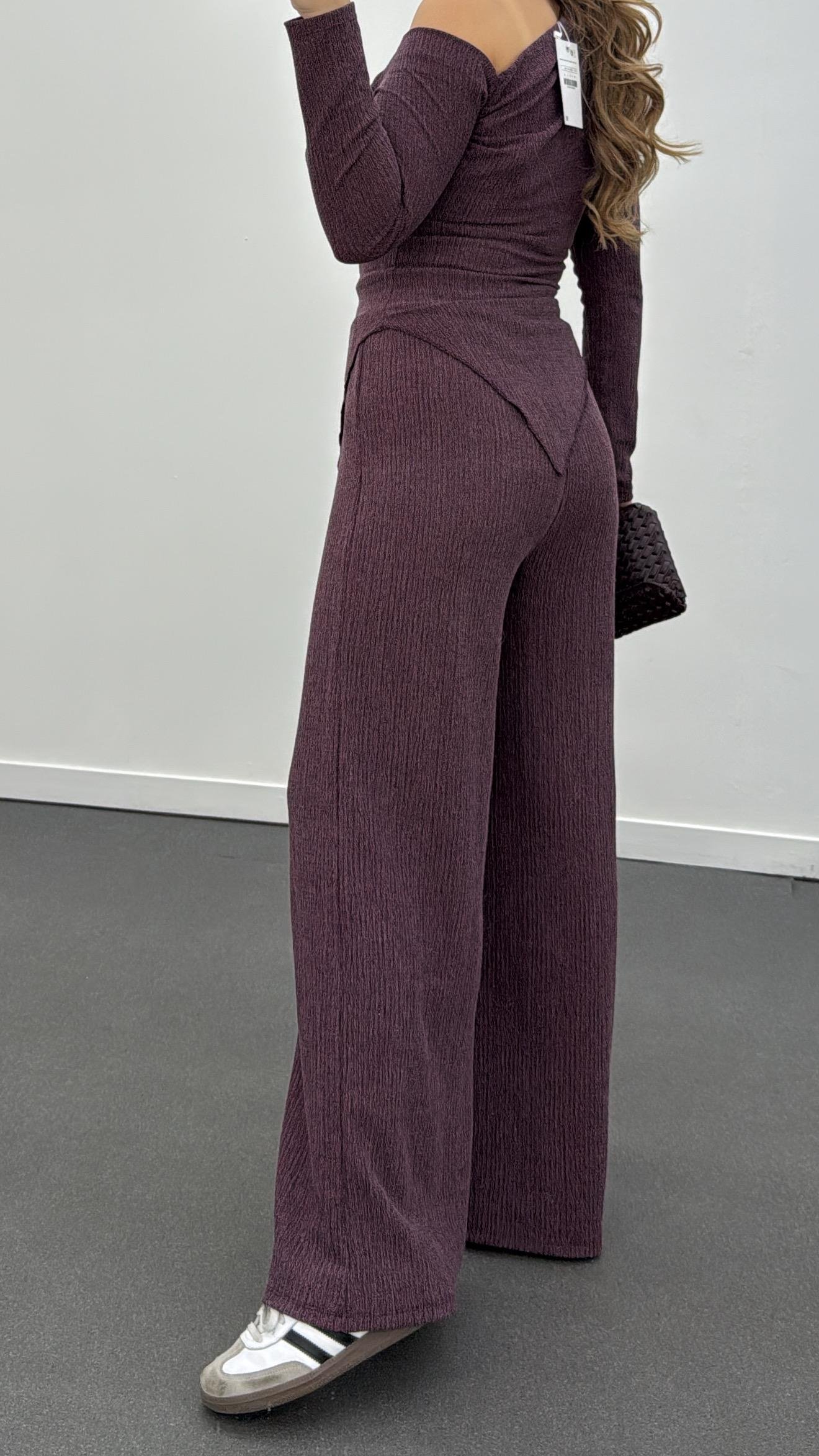 Reboul Mürdüm Asimetrik Bluz Ve Pantolon Takımı