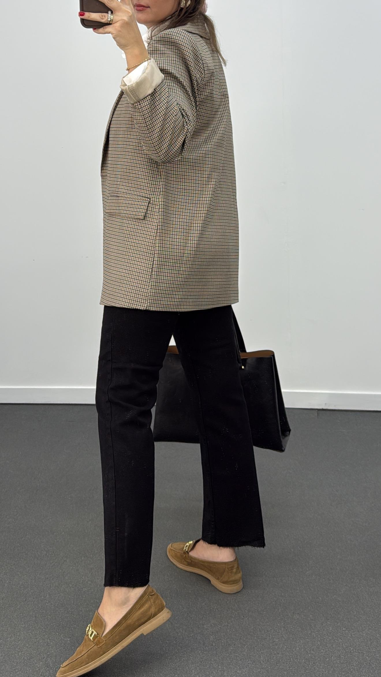 Revana Ekose Desenli Ceket