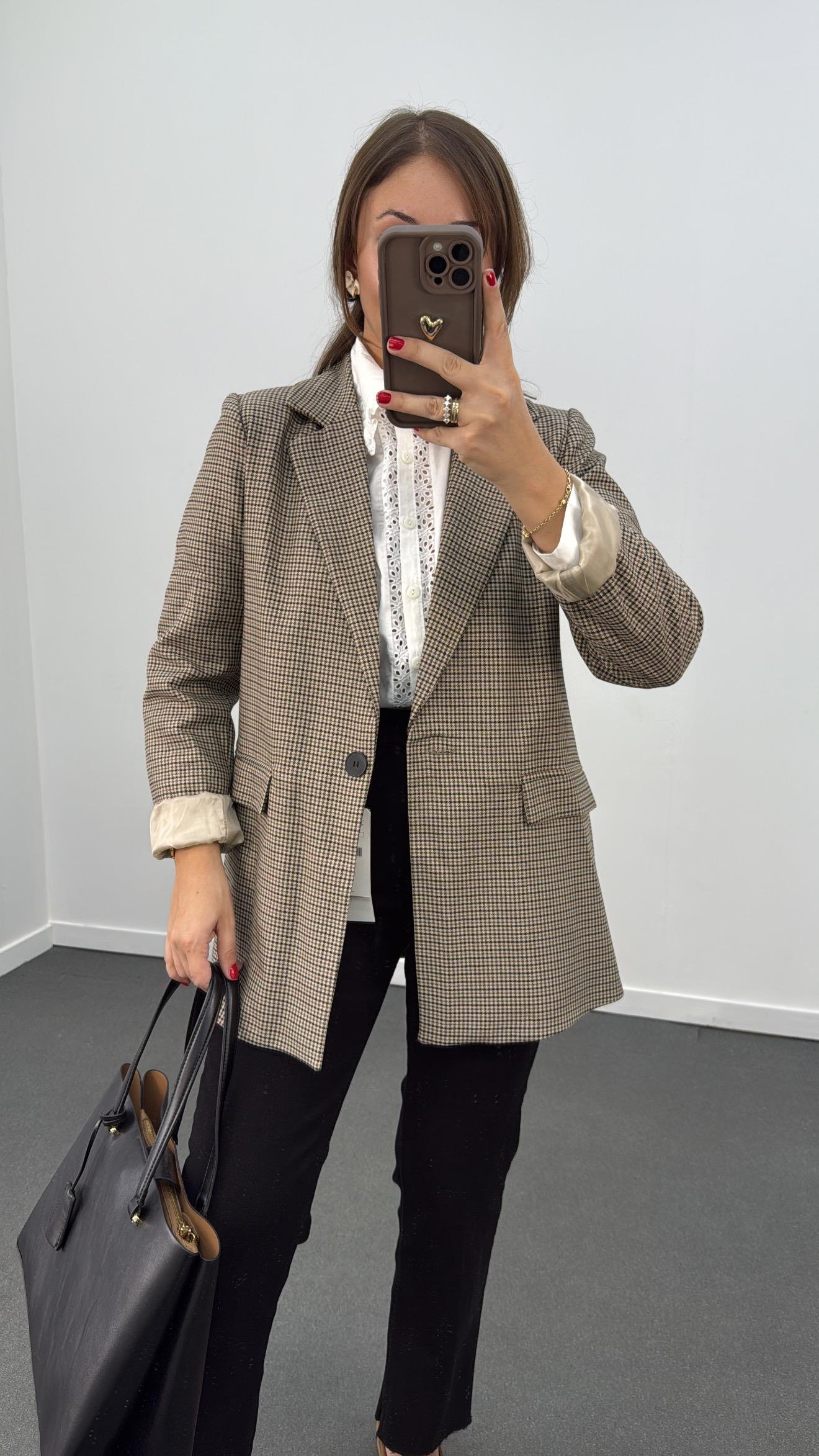 Revana Ekose Desenli Ceket