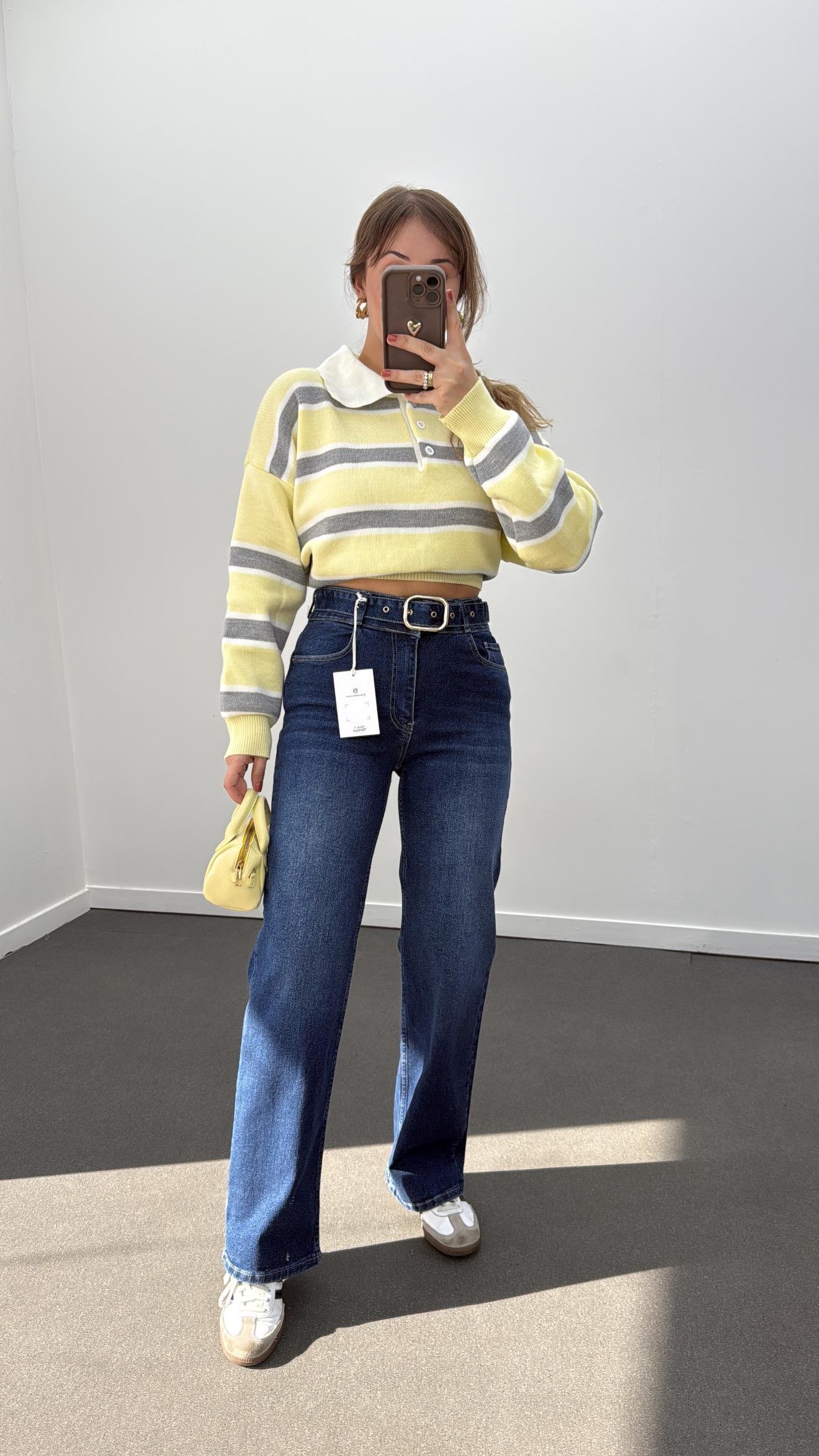 Rico Kot Renk  Kemerli Palazzo Jean