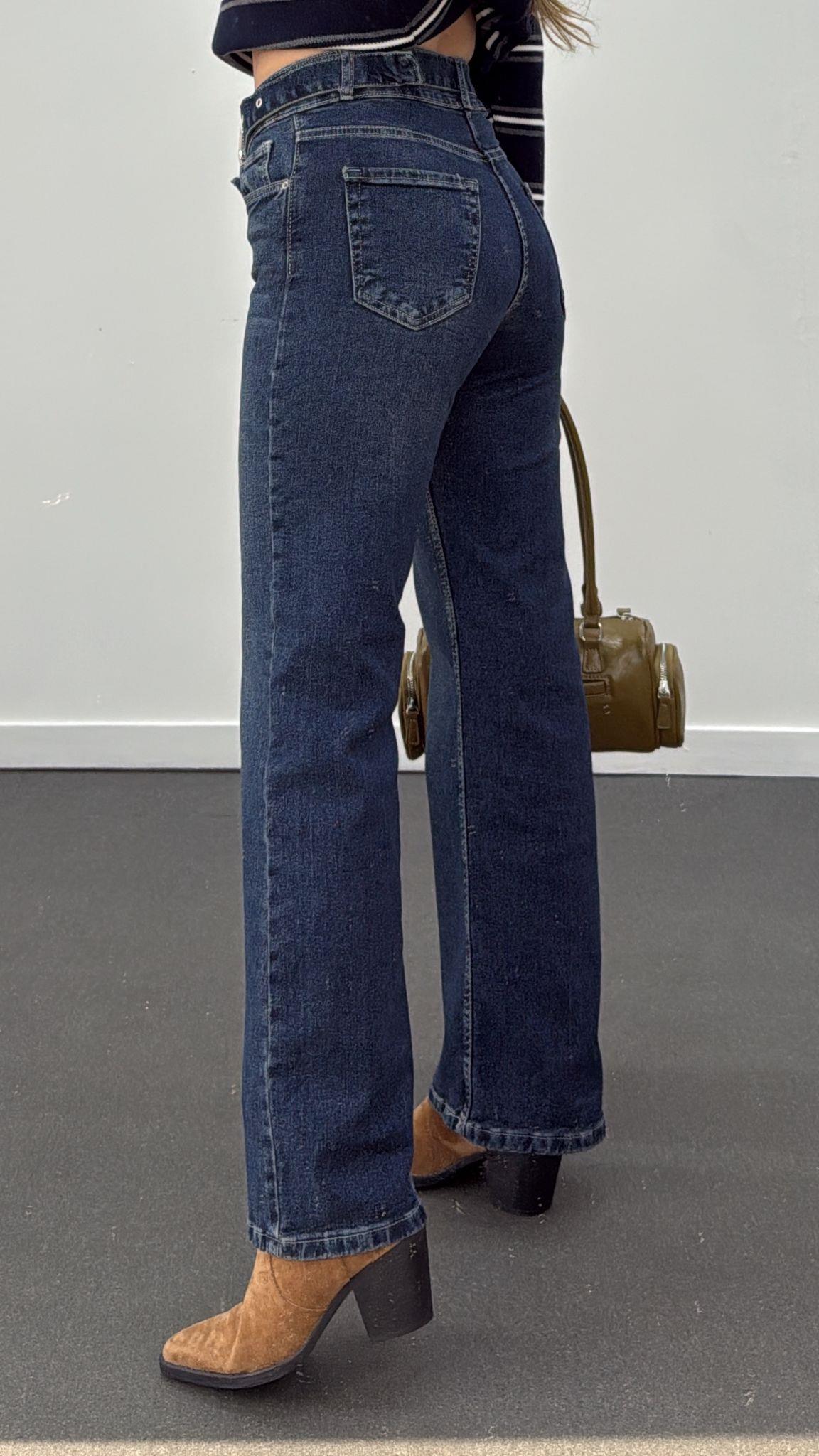 Rico Tint Renk Kemerli Palazzo Jean