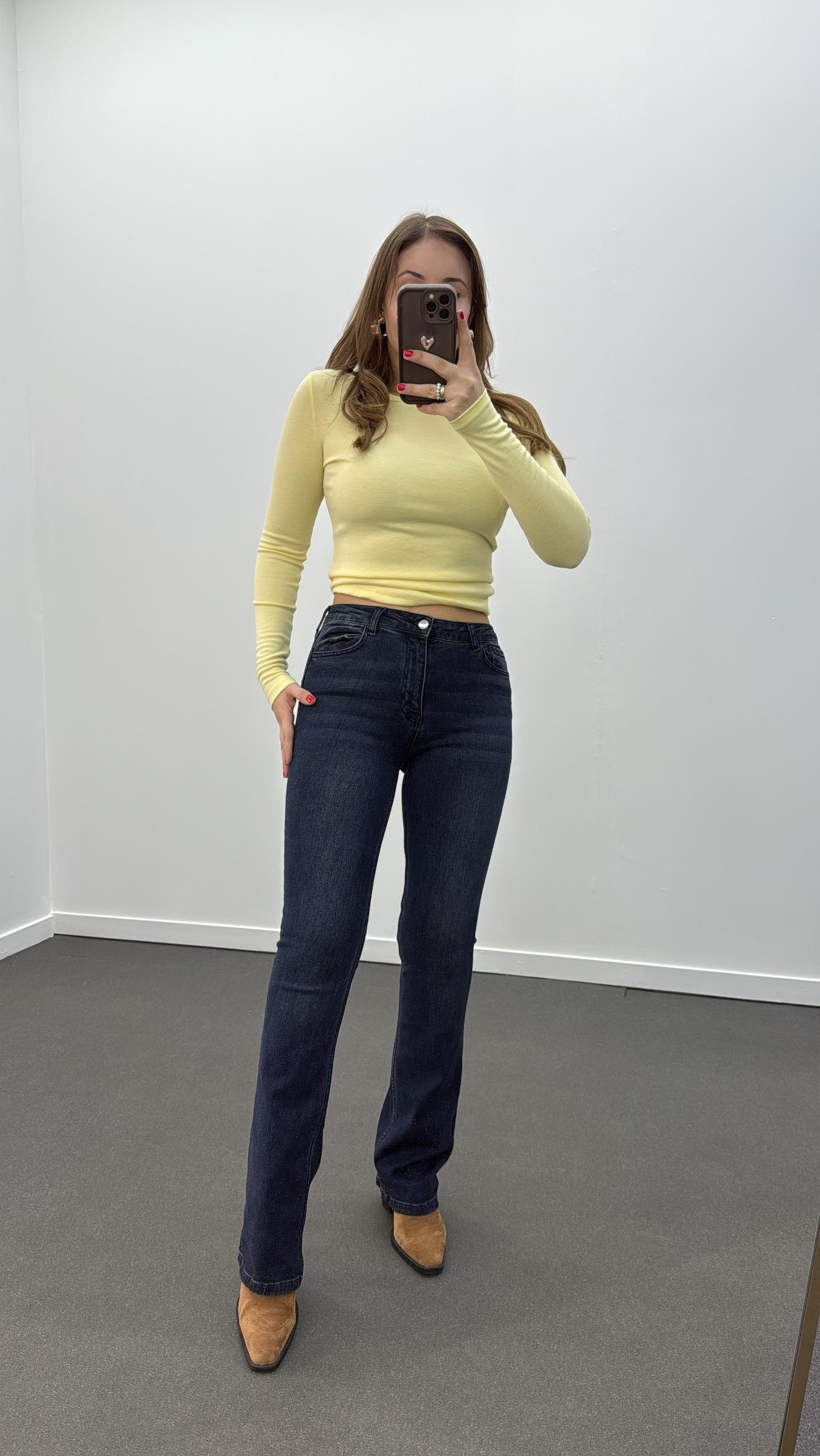 Riote Dark Blue Push Up Toparlayıcı Flare Jeans