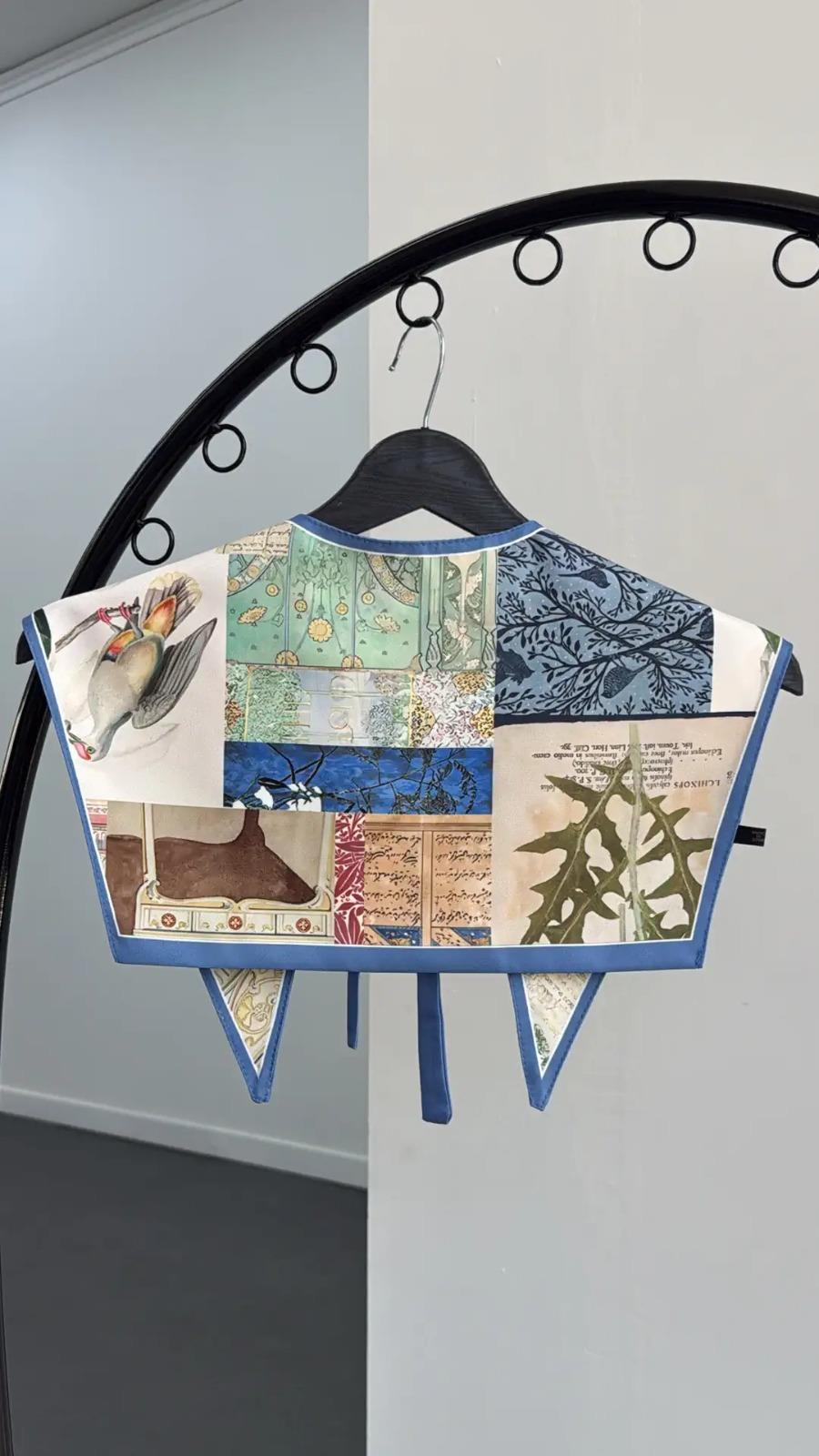 Rita Mavi Kolaj Desenli Yaka Fular