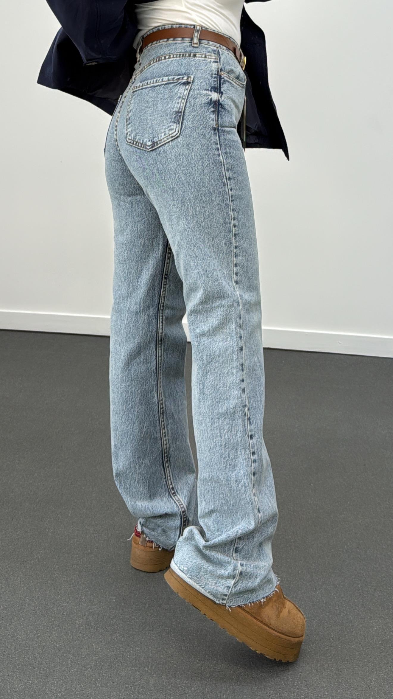 Roma Açık Kot Yıkamalı Wide Leg Jeans