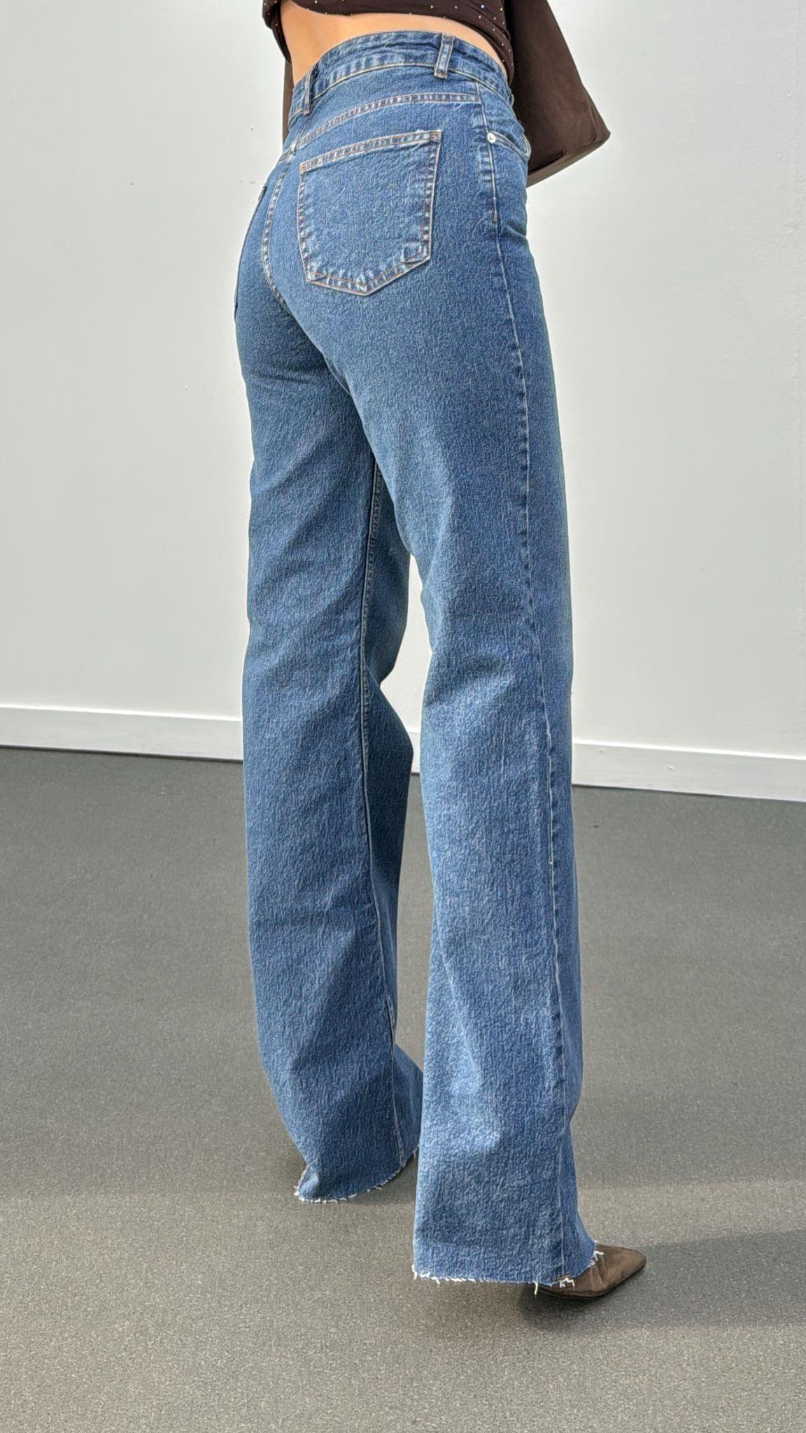 Roma Tint Yıkamalı Wide Leg Jeans