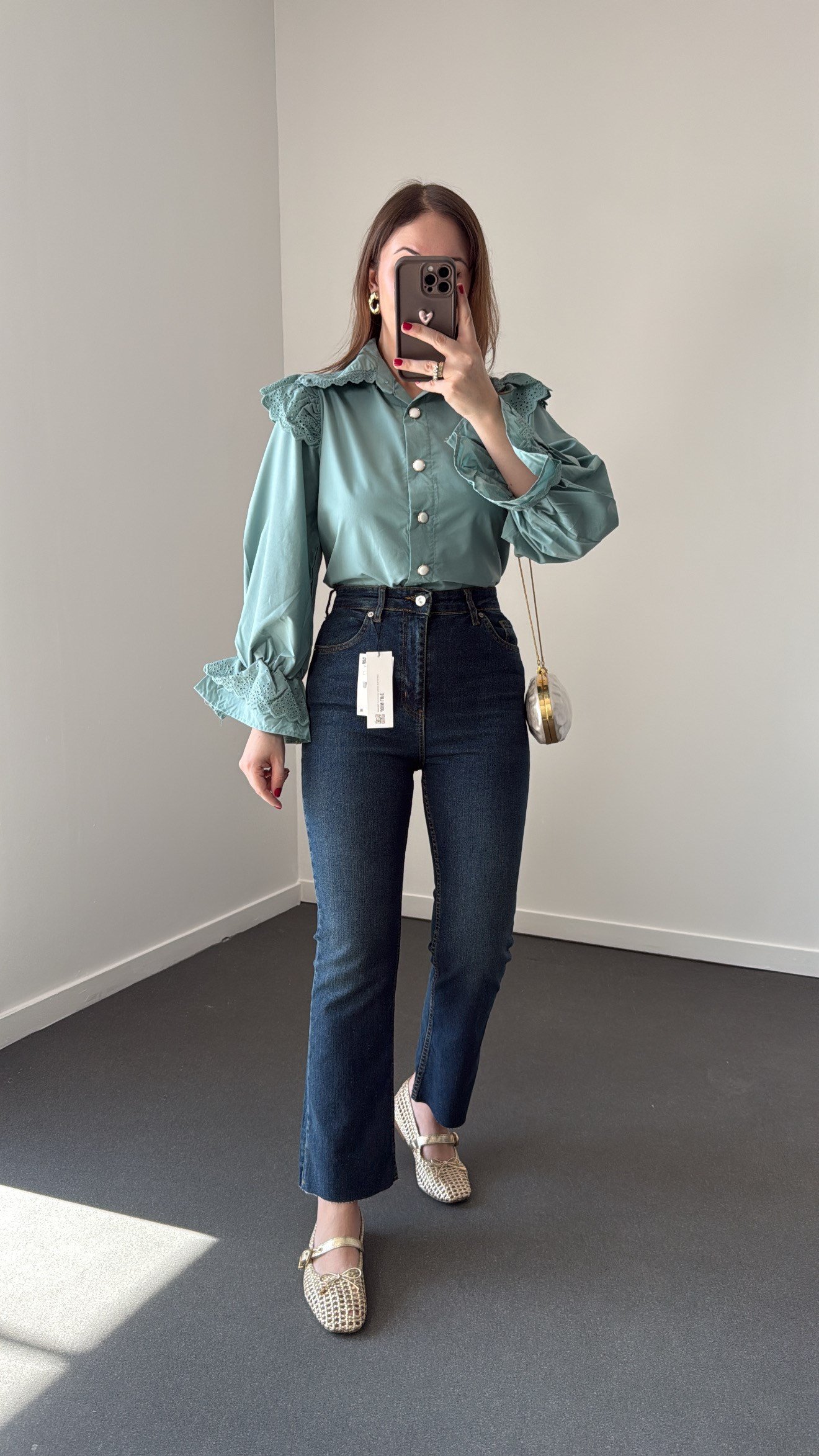 Romeo Tint Yıkamalı Likralı Crop Flare Jeans