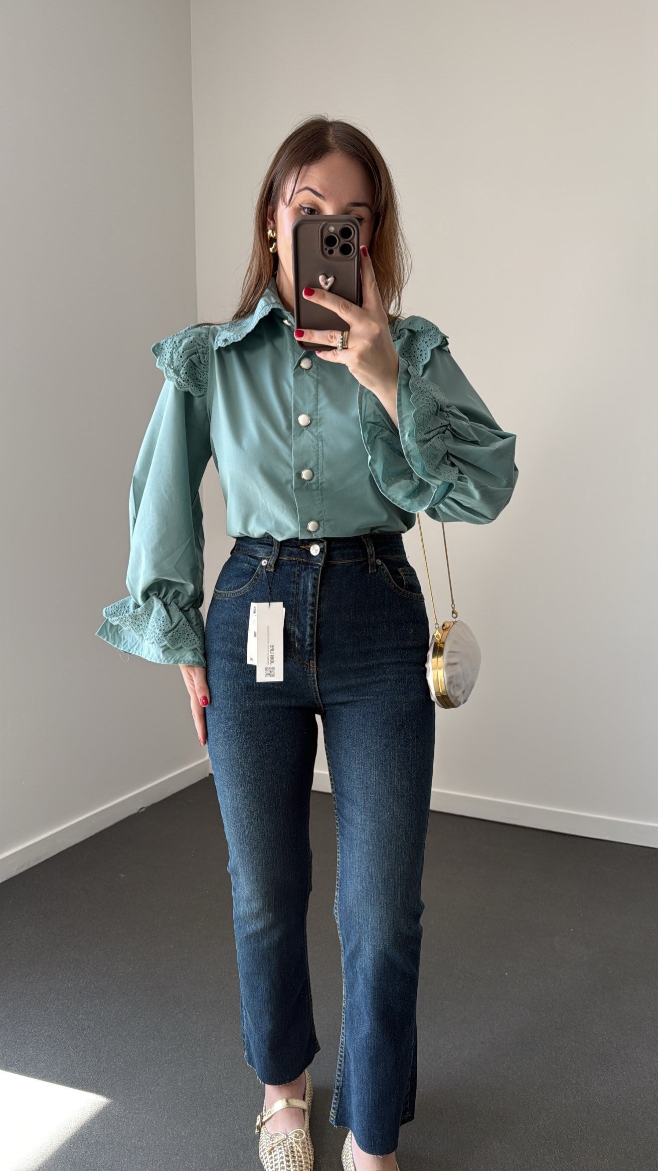 Romeo Tint Yıkamalı Likralı Crop Flare Jeans