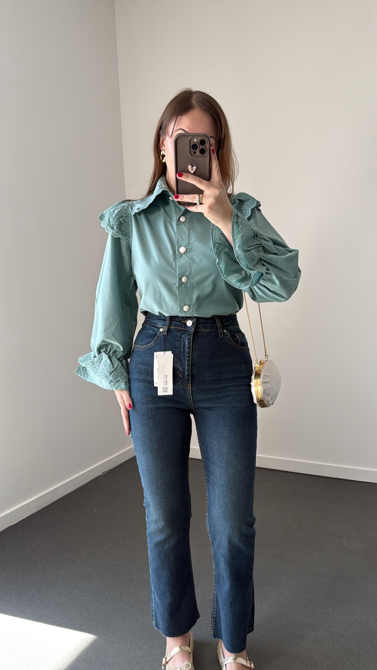 Romeo Tint Yıkamalı Likralı Crop Flare Jeans