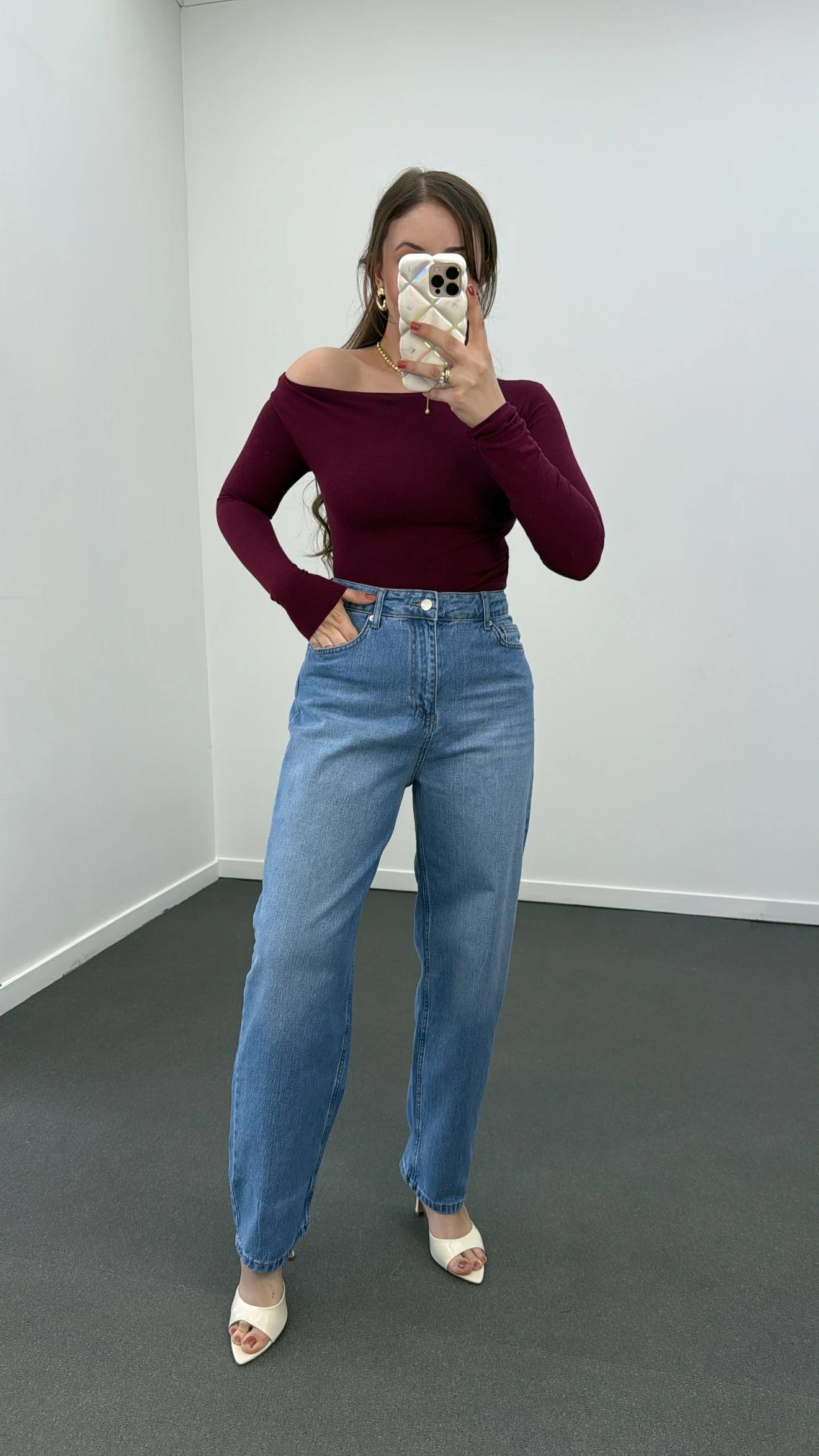 Rulet Açık Kot Yıkama Baloon Fit Jeans