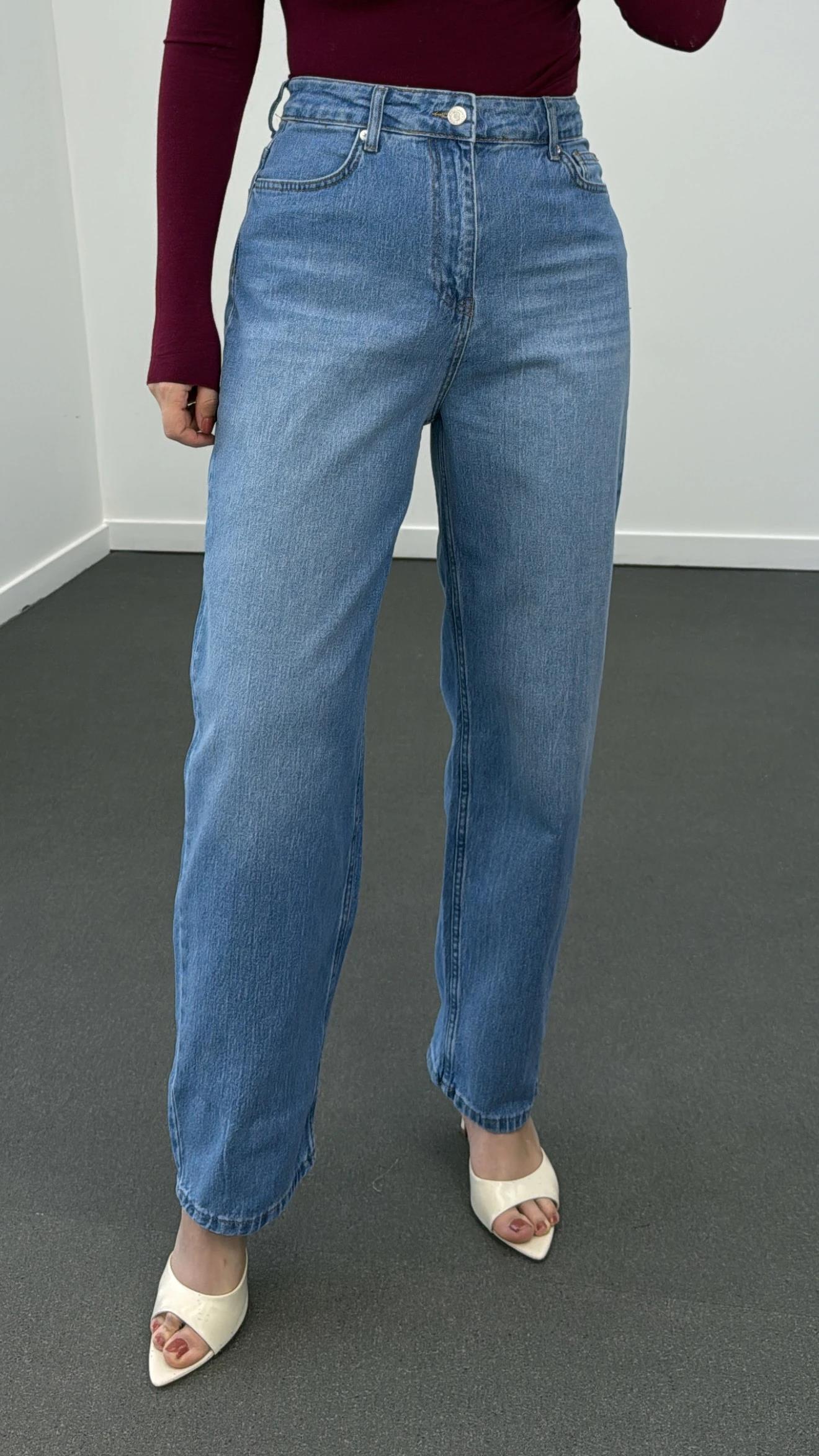 Rulet Açık Kot Yıkama Baloon Fit Jeans