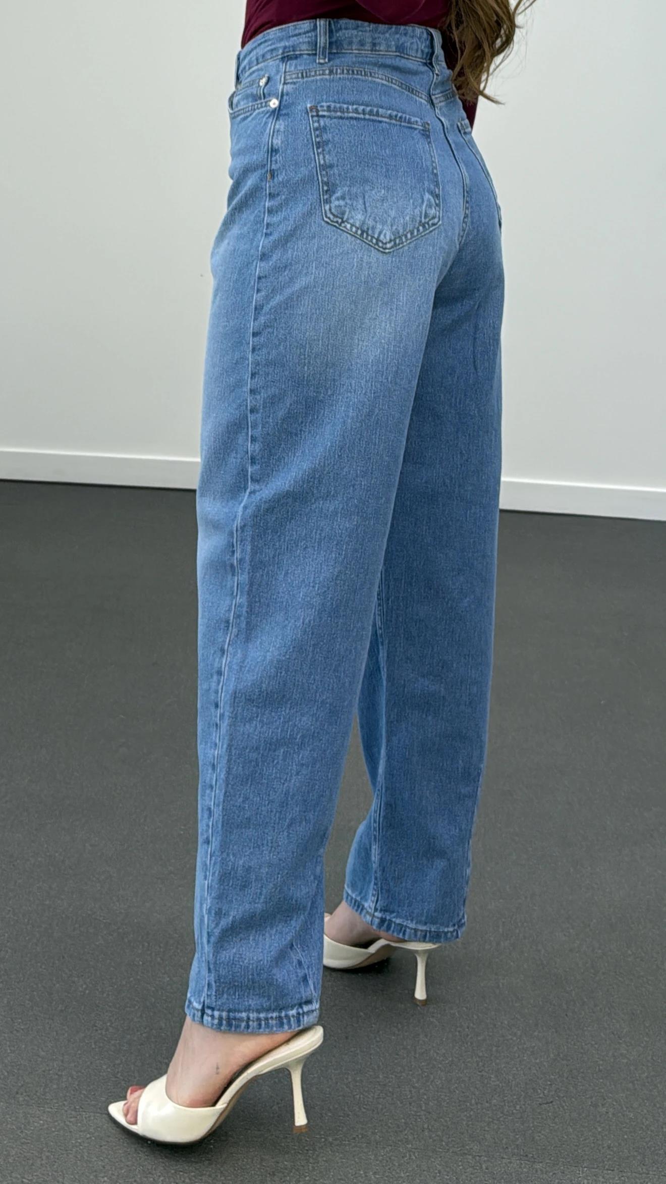 Rulet Açık Kot Yıkama Baloon Fit Jeans