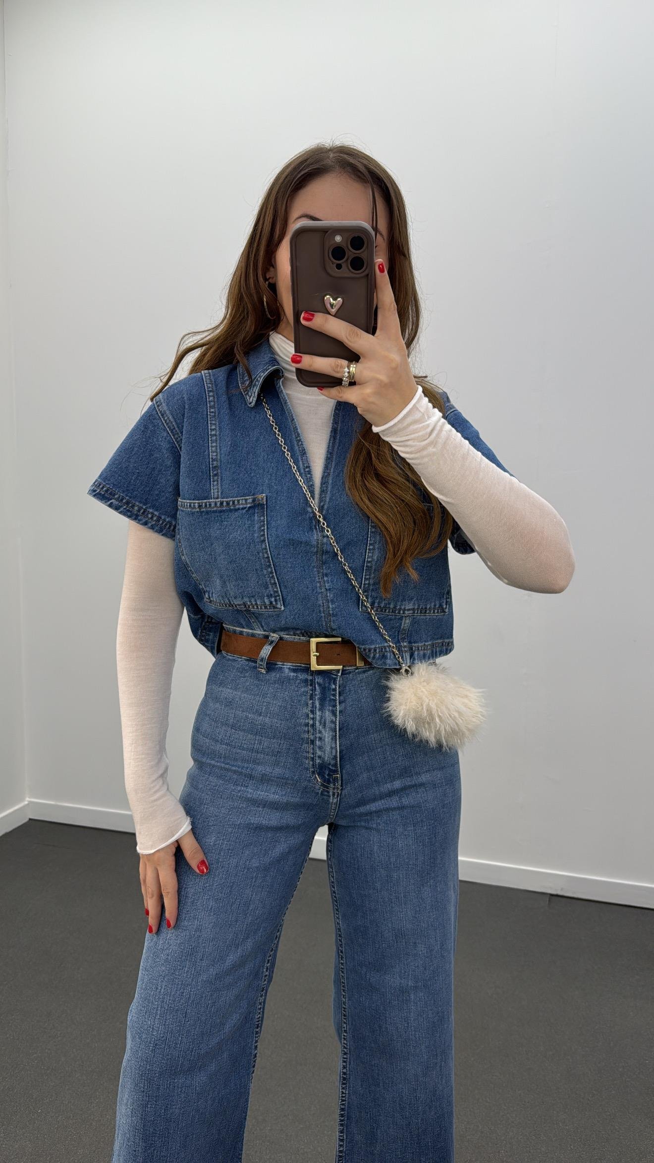 Safa Kot V Yaka Crop Üst