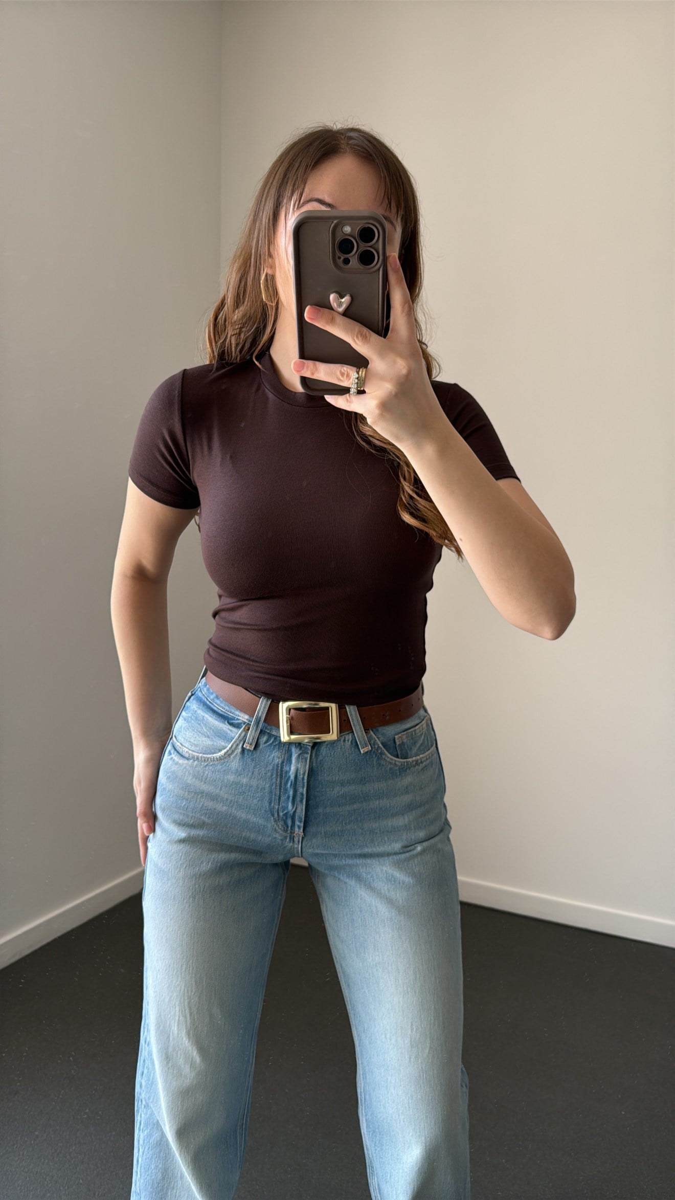 Sahra Kahve Bisiklet Yaka Yumuşak Likralı Body