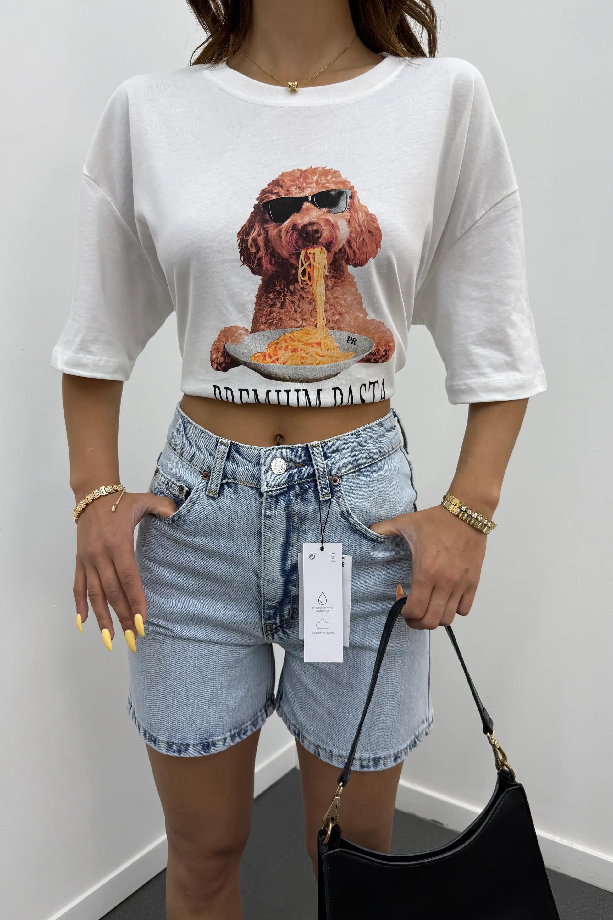 Samira Açık Mavi Yüksek Bel Kot Şort