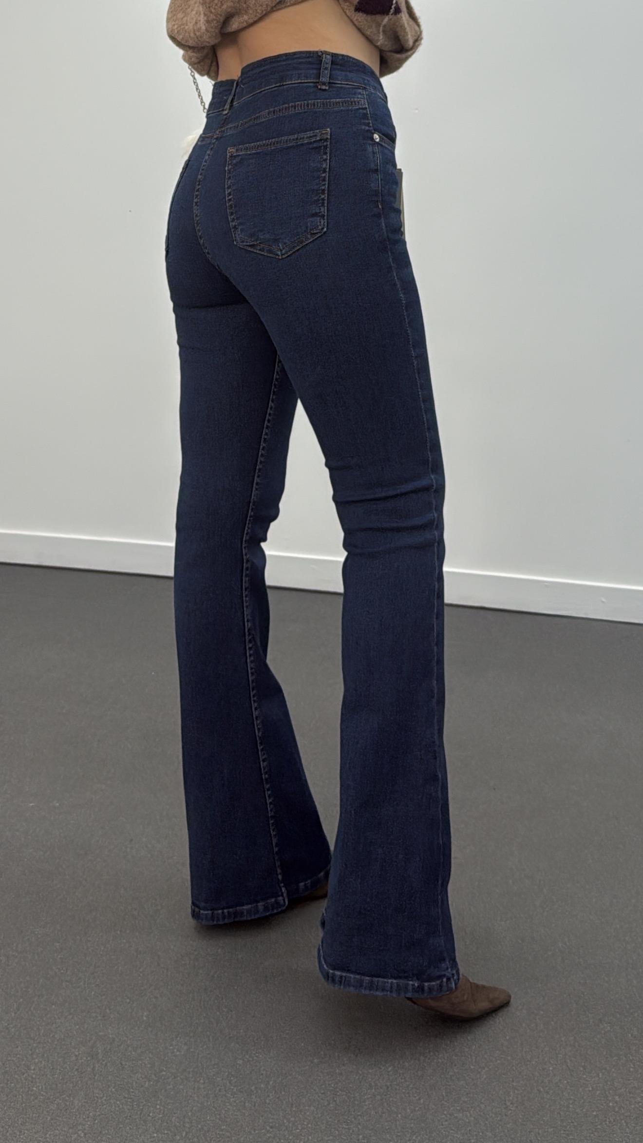 Santorini Tint Yıkamalı Yüksek Bel Toparlayıcı Flare Jeans