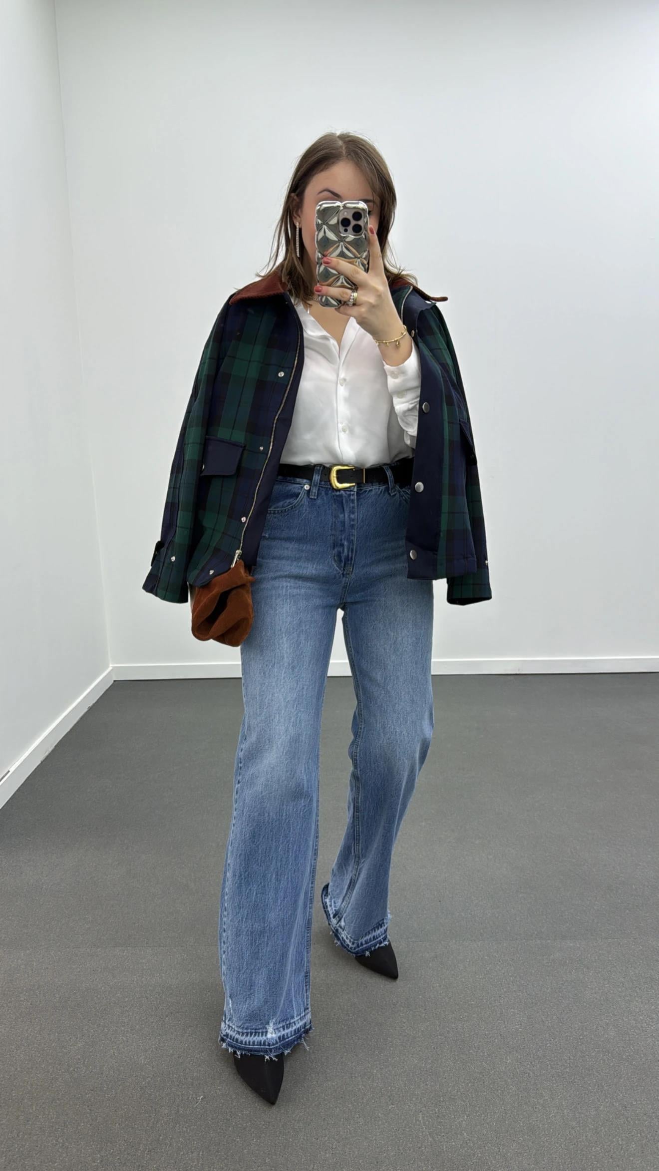 Santos Kot Yıkamalı Straight Wide Leg Jeans