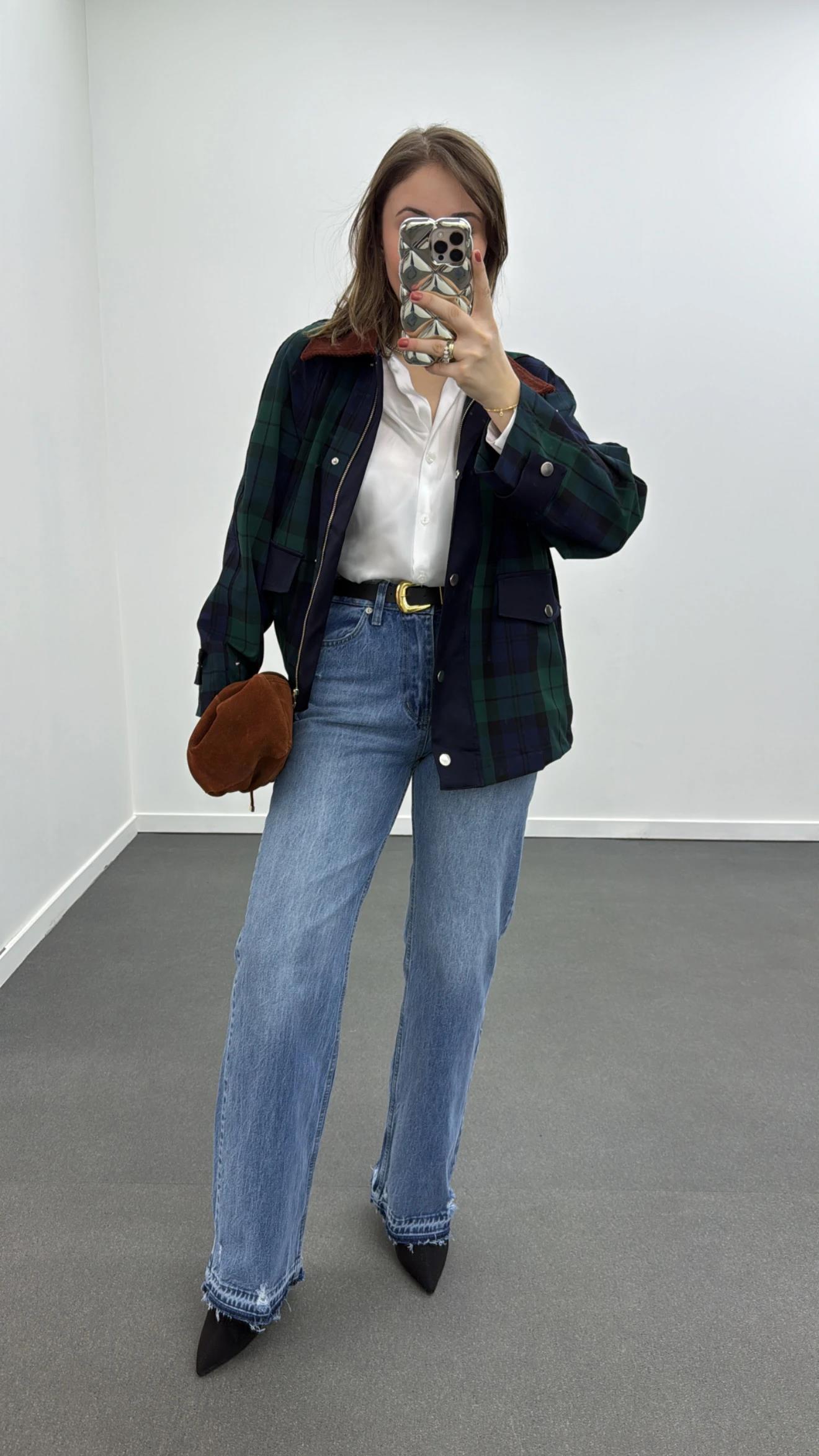 Santos Kot Yıkamalı Straight Wide Leg Jeans