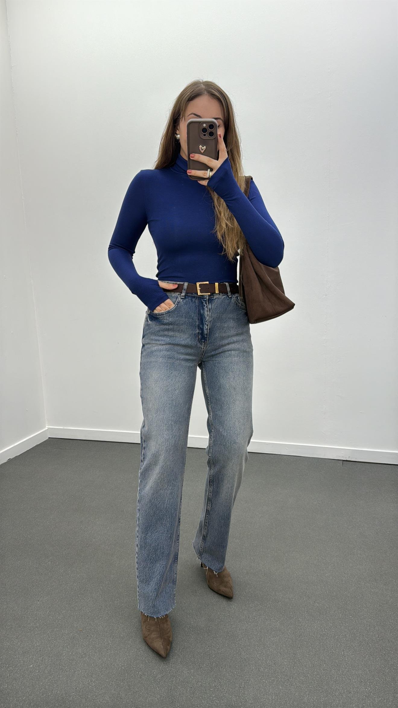 Sedona Tint Yıkamalı Orta Bel Straight Fit Jeans