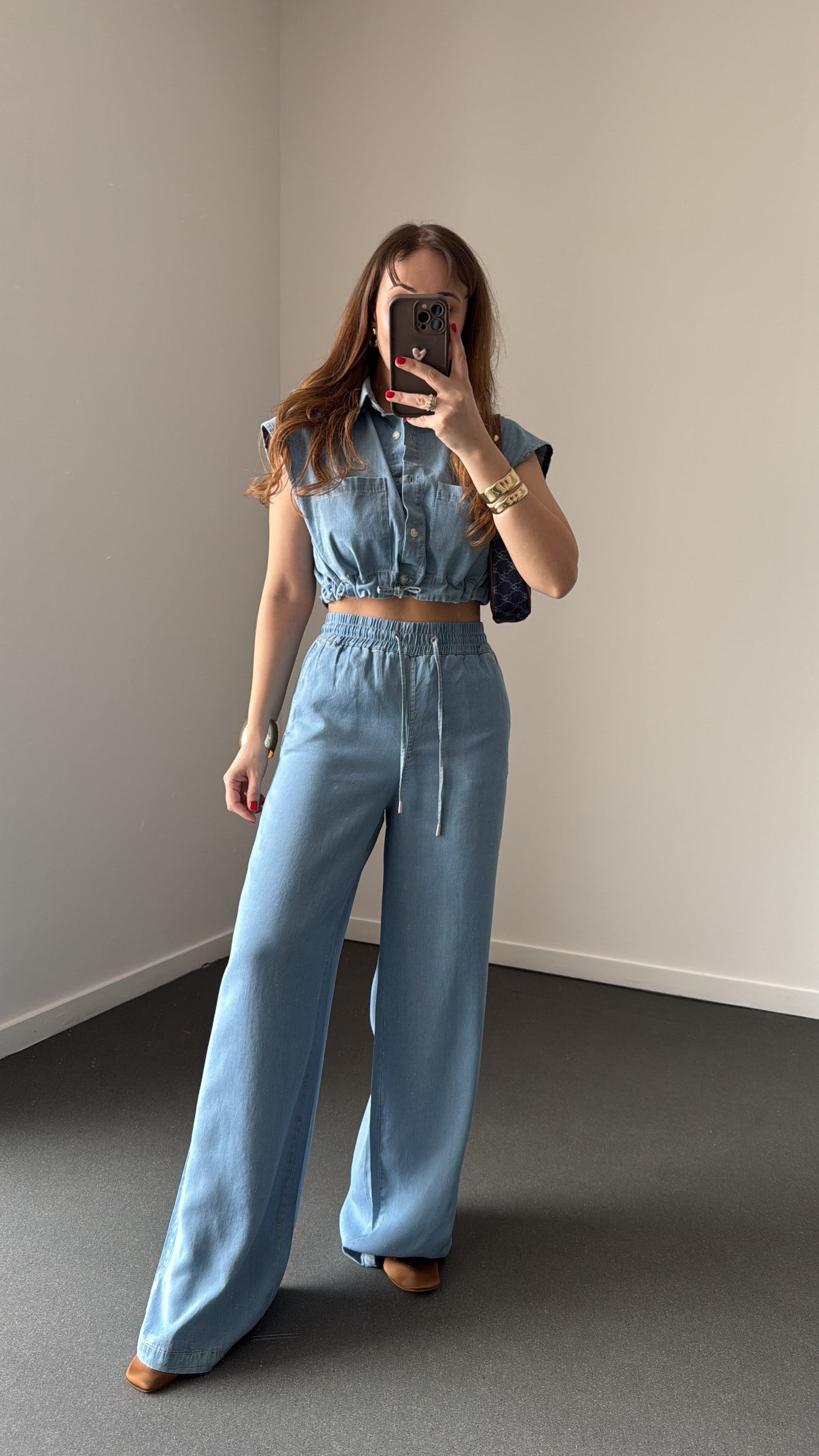 Serena Beli Lastikli Tencel Denim Pantolon
