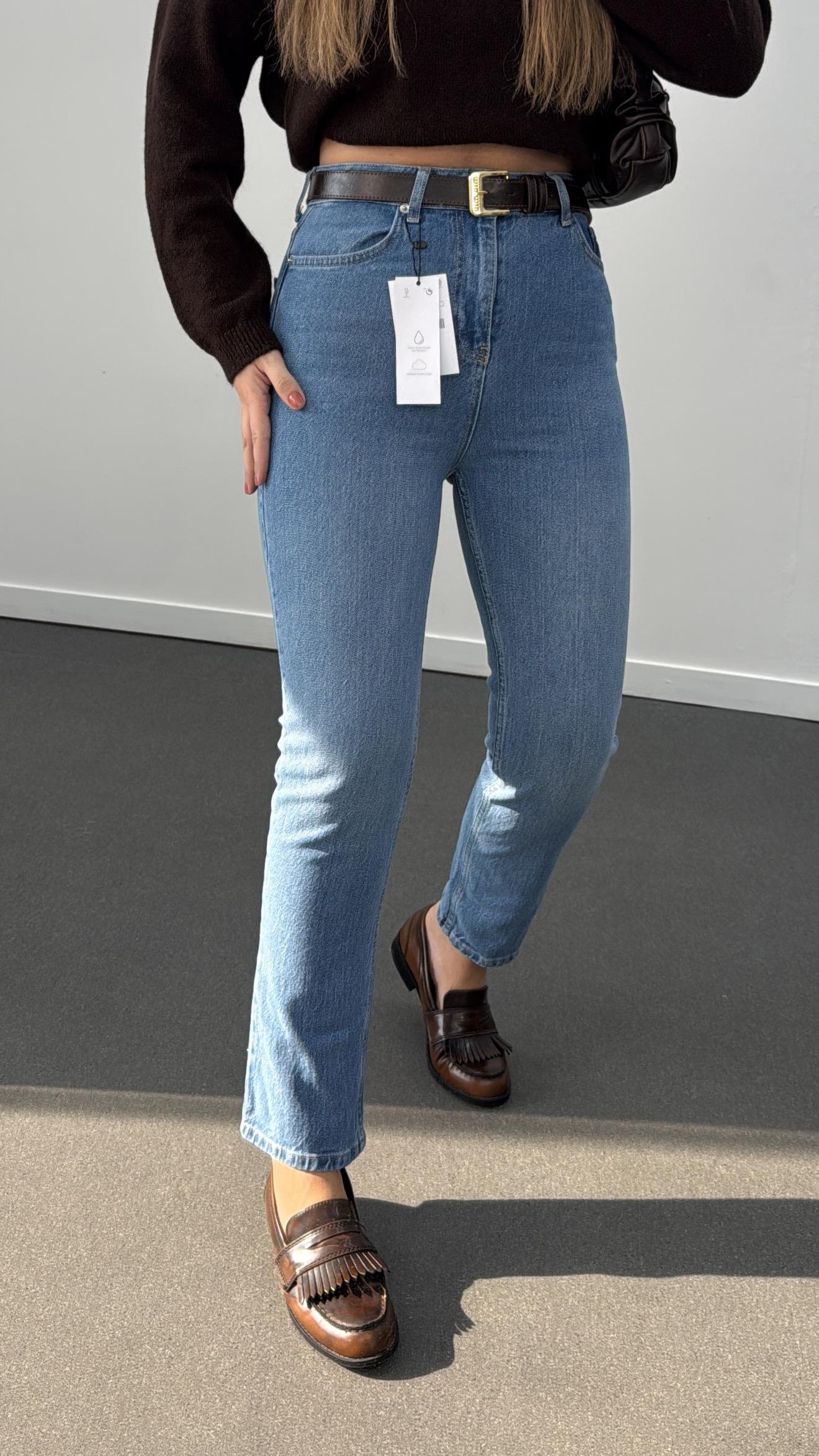 Seul Açık Kot Süper Yüksek Bel Boyfit Jeans