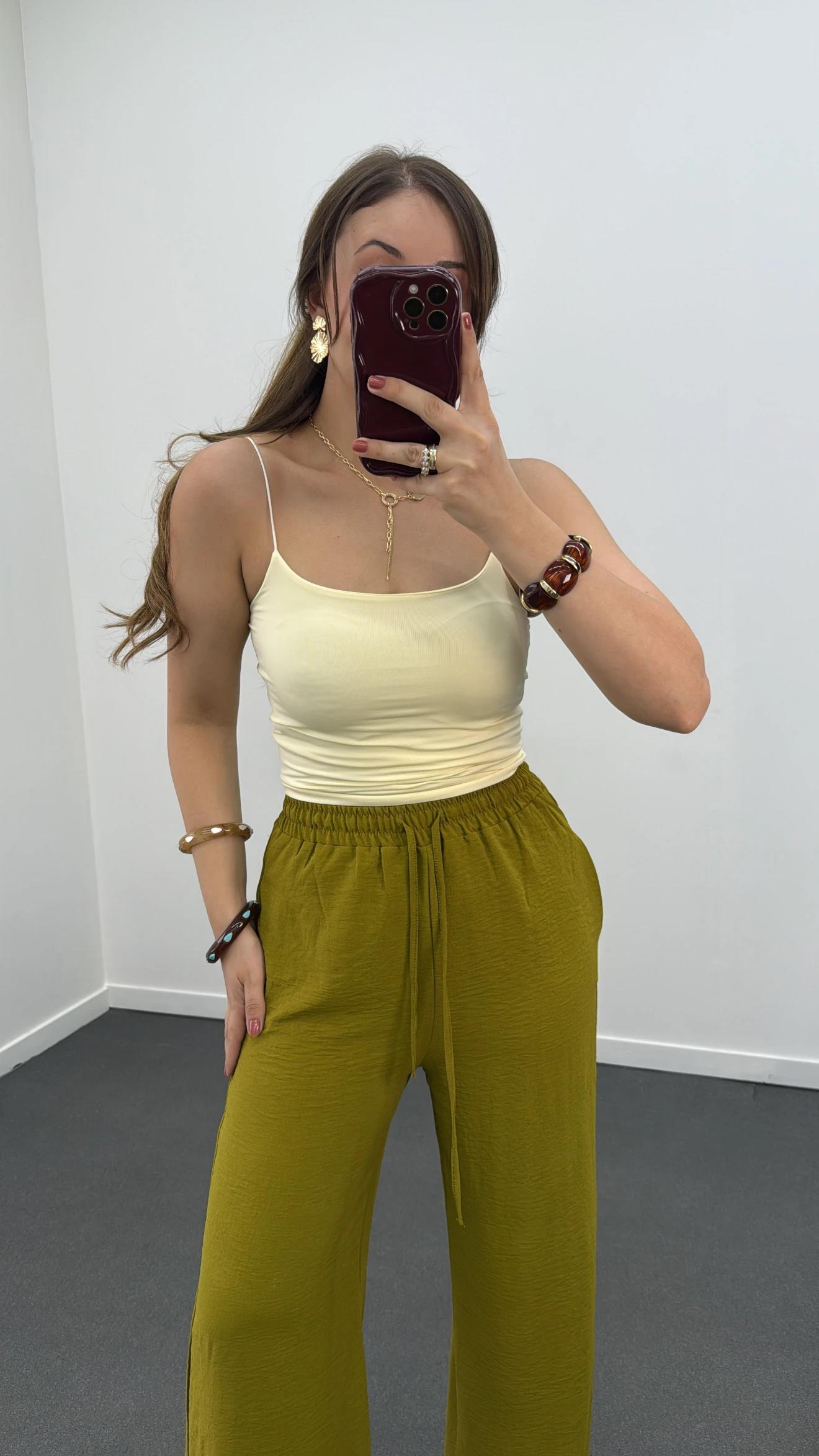 Shirin Sarı Askılı Crop