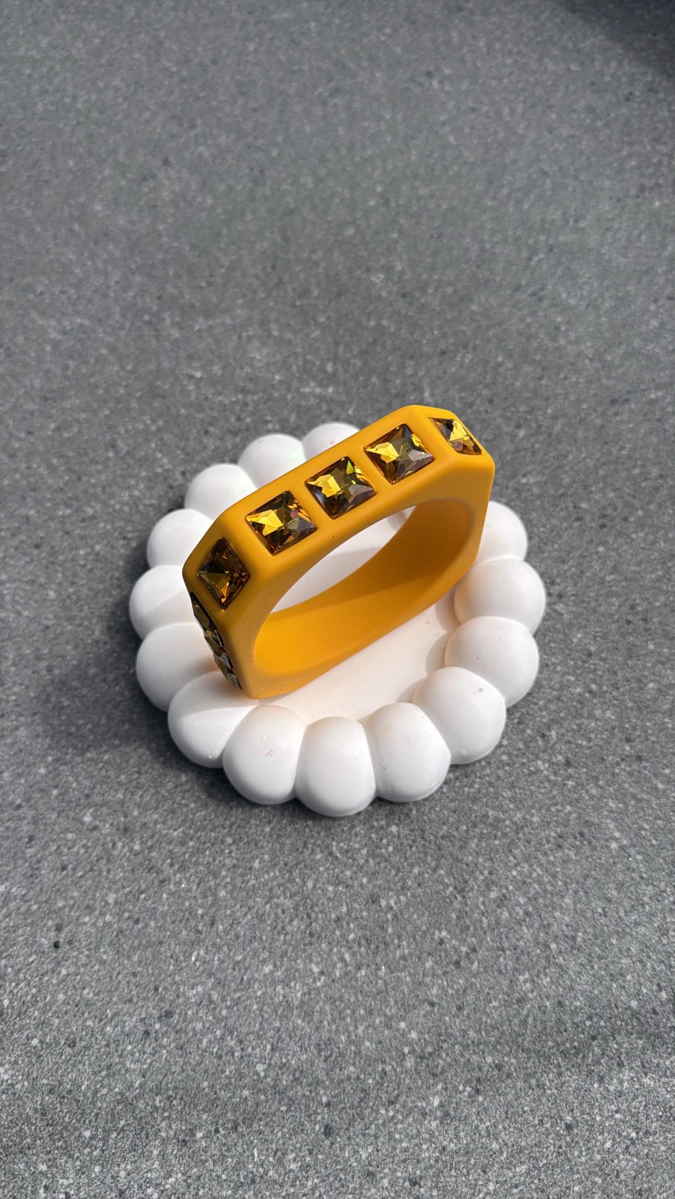 Siba Sarı Kare Bilezik