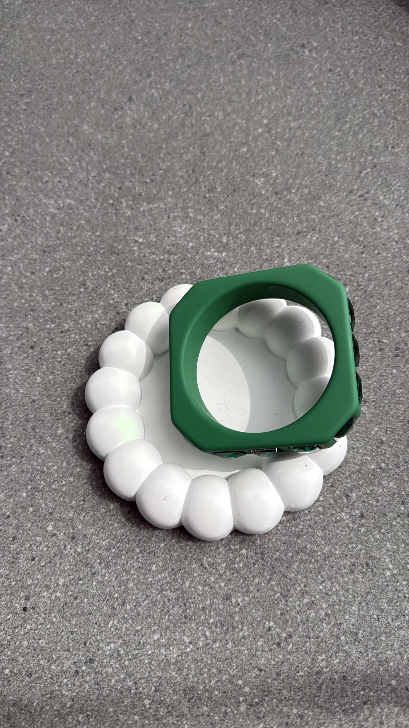 Siba Yeşil Kare Bilezik