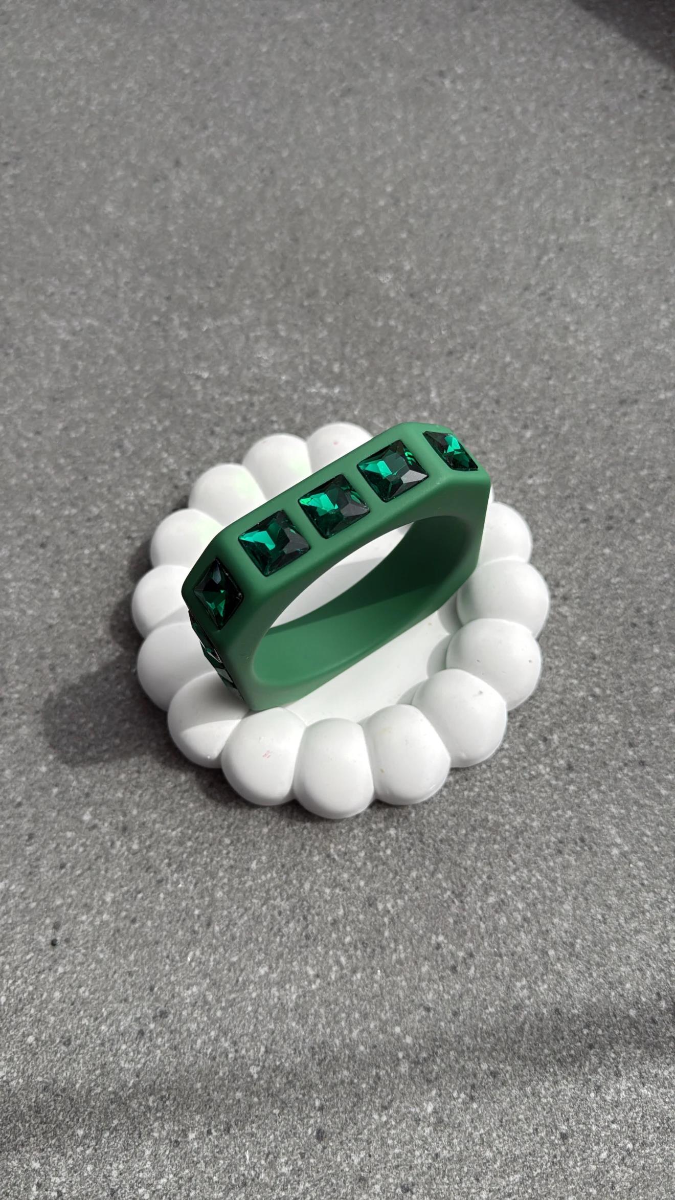 Siba Yeşil Kare Bilezik