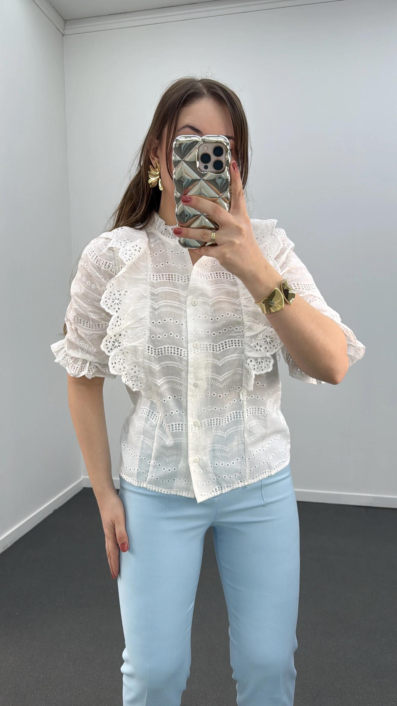 Simran Bebe Mavisi Pensli Kumaş Pantolon