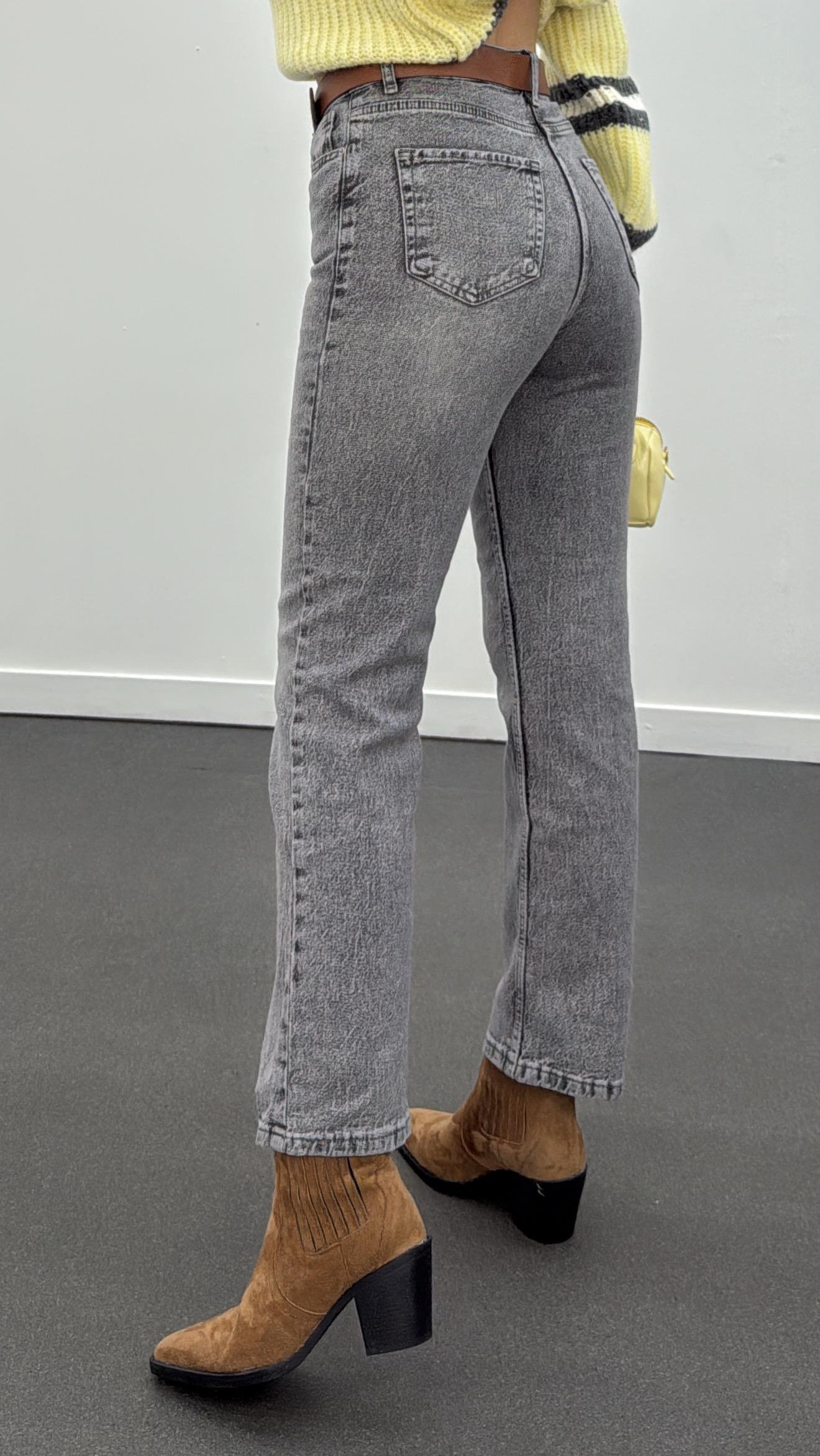 Stockholm Gri  Likralı Jeans