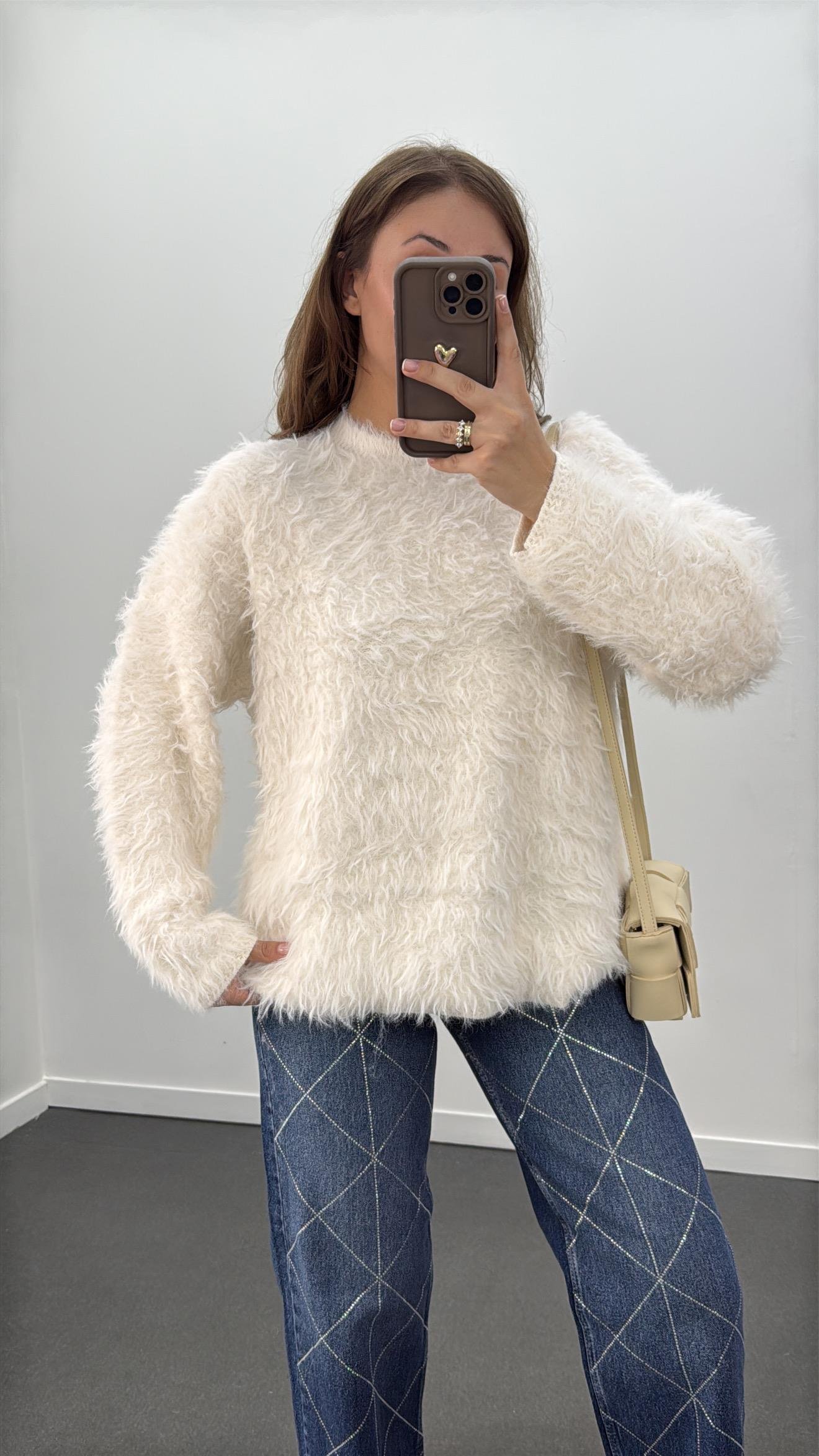 Teddy Krem Pelüş Kazak