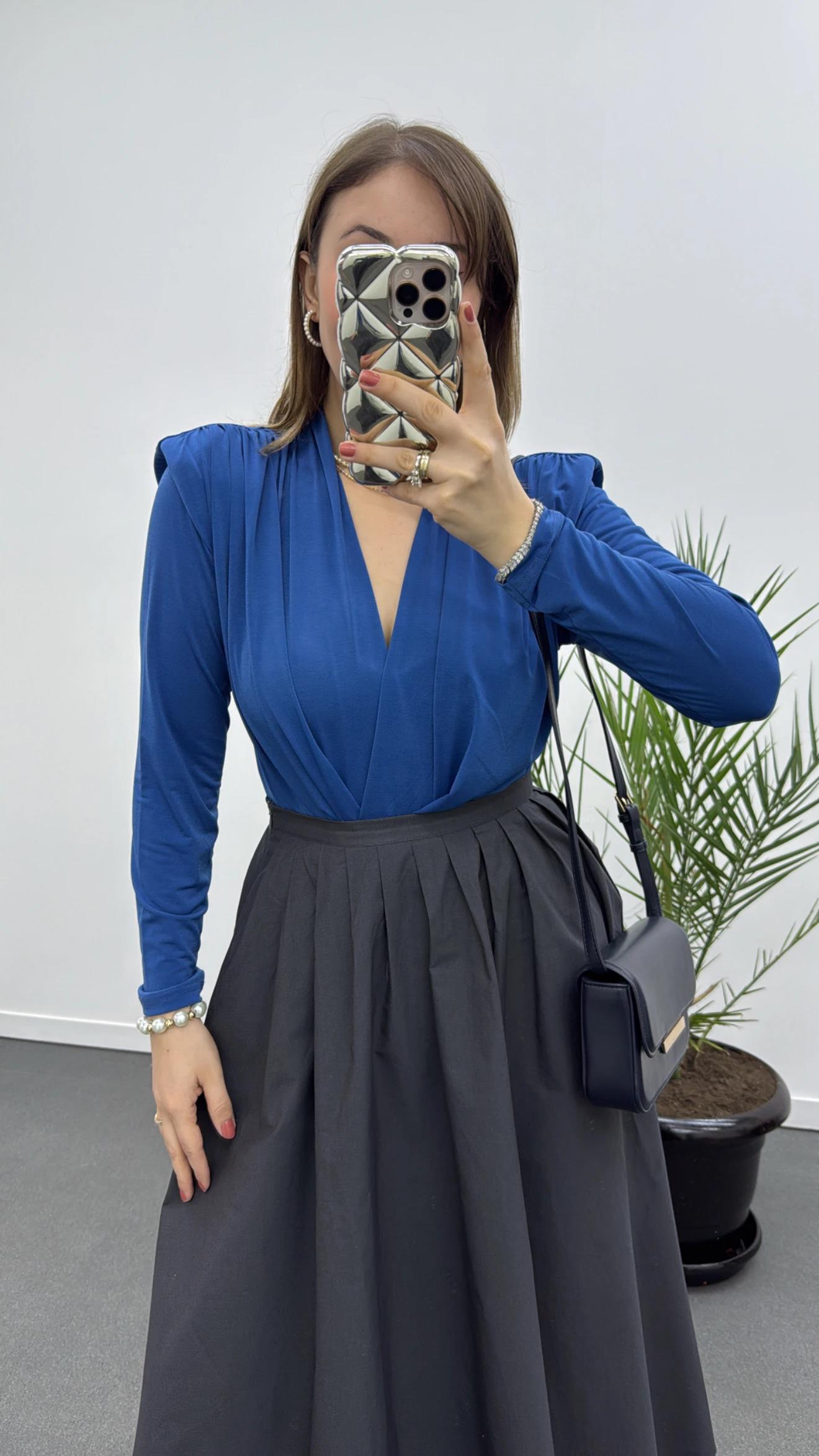 Theo Saks Mavisi Vatkalı Sandy Bodysuit