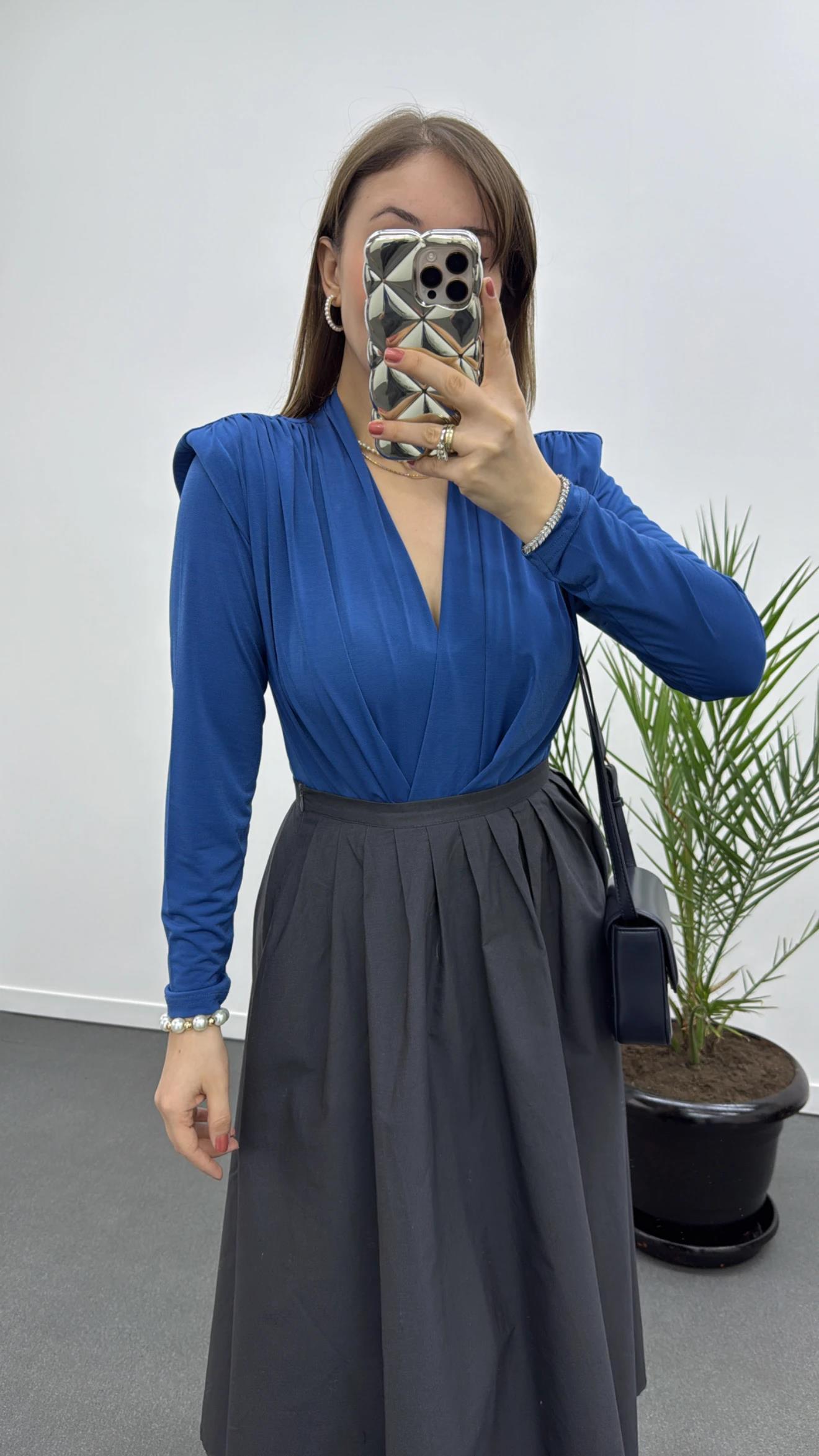 Theo Saks Mavisi Vatkalı Sandy Bodysuit