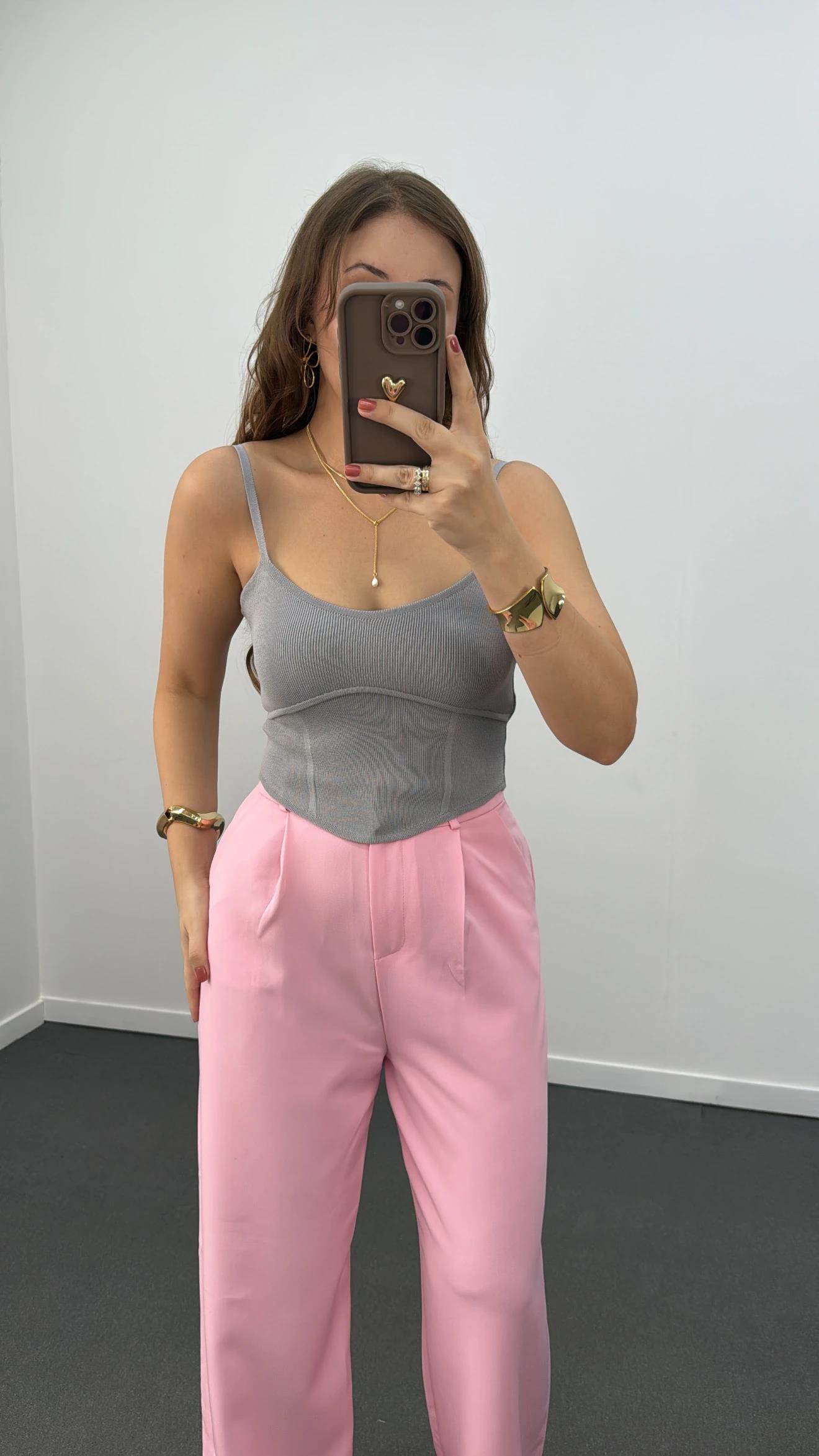 Tiana Açık Gri Korsajlı Atlet