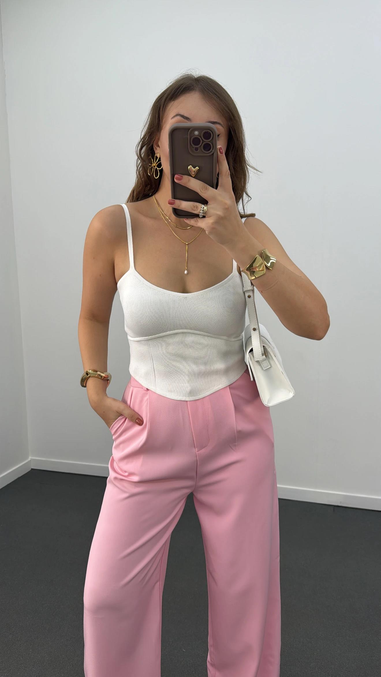 Tiana Beyaz Korsajlı Atlet