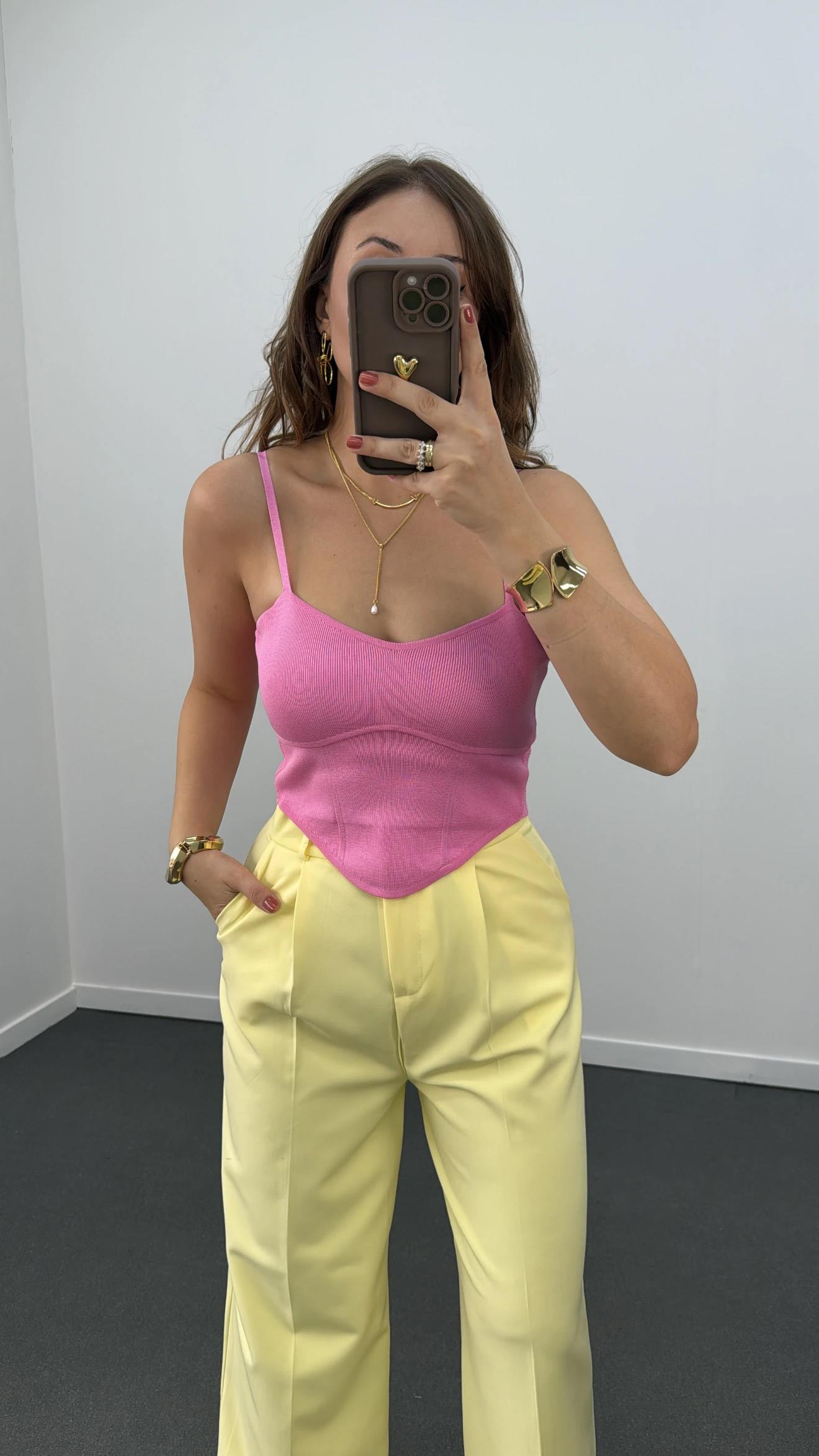 Tiana Pembe Korsajlı Atlet