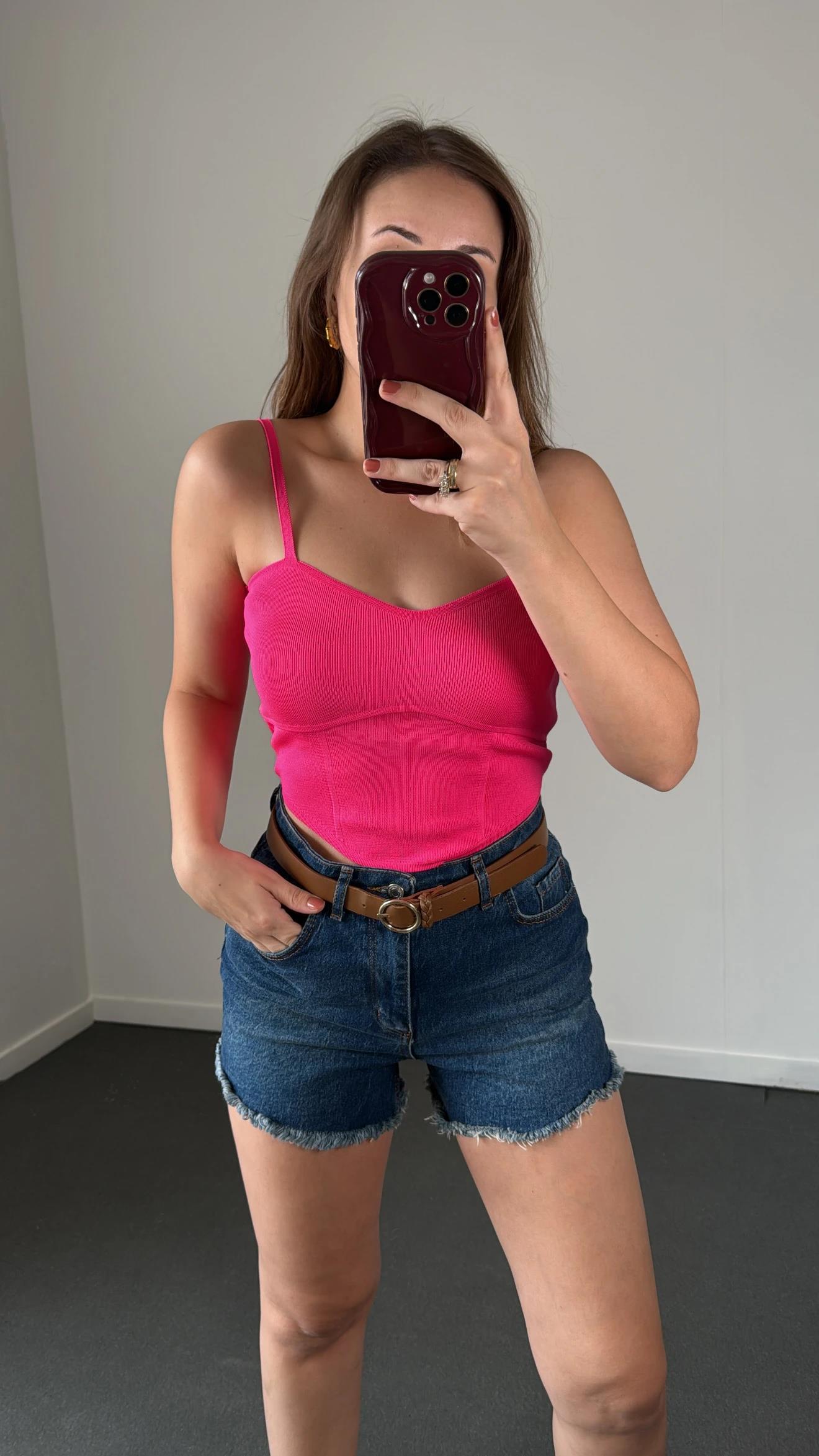 Tiana Pembe Korsajlı Atlet