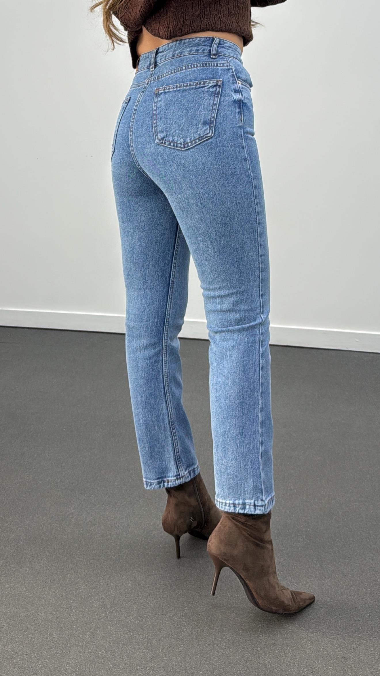 Toronto Kot Yıkamalı Boy Fit Jeans