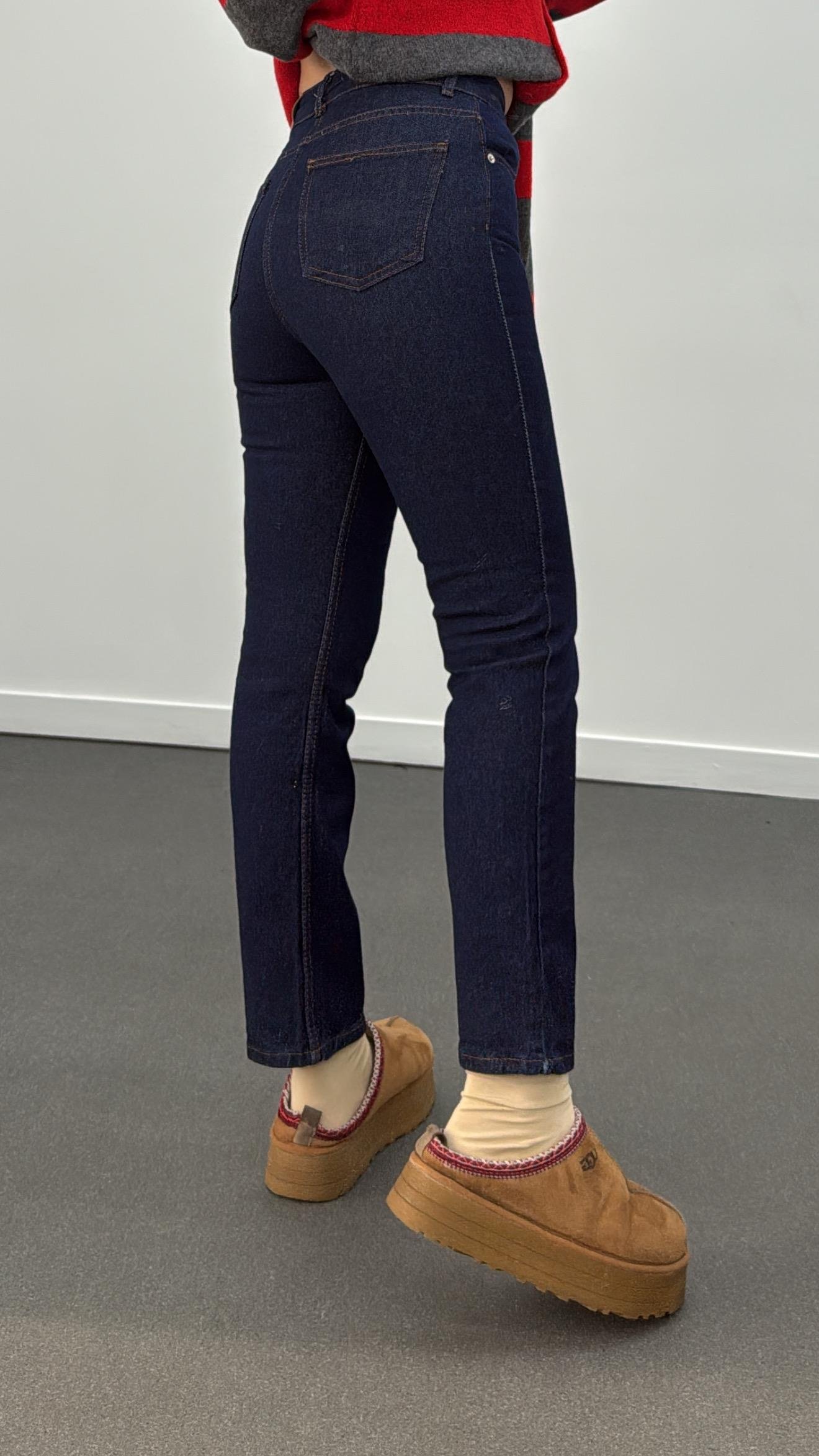 Toronto Lacivert Yıkamalı Boy Fit Jeans