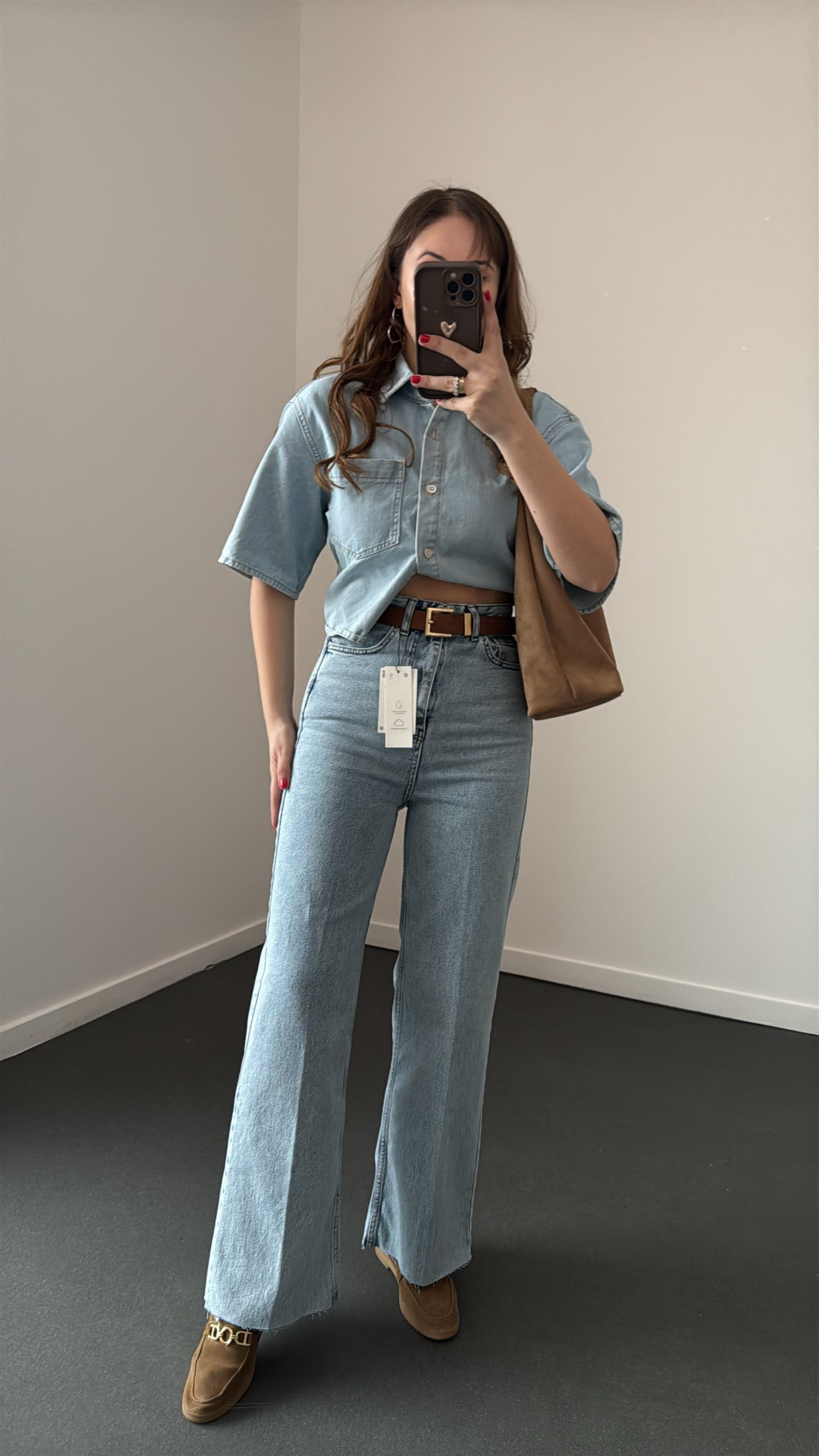 Toskana Kar Yıkamalı Yüksek Bel Crop Wide Leg Jeans