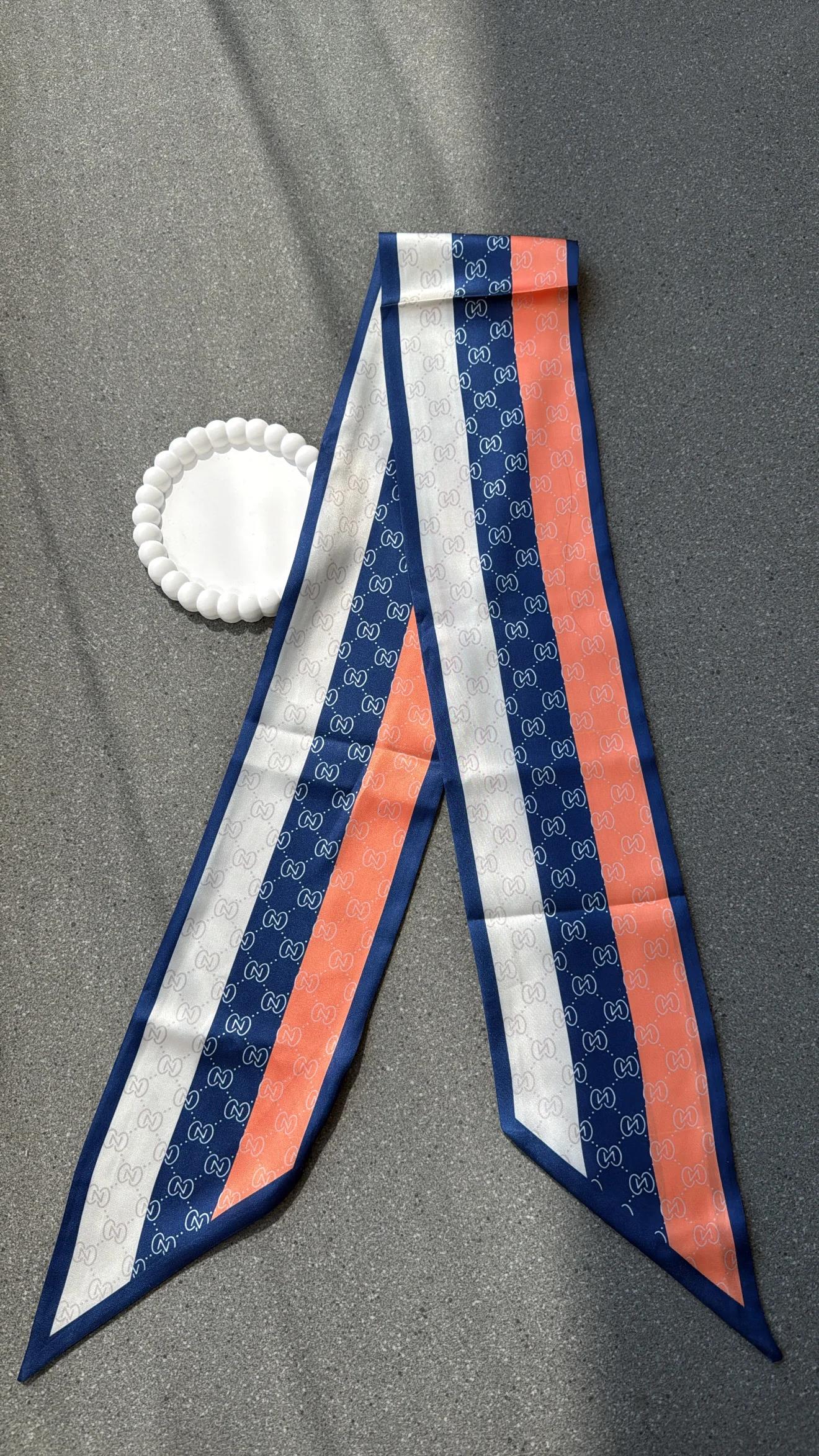 Üç Renkli Desenli Uzun Fular