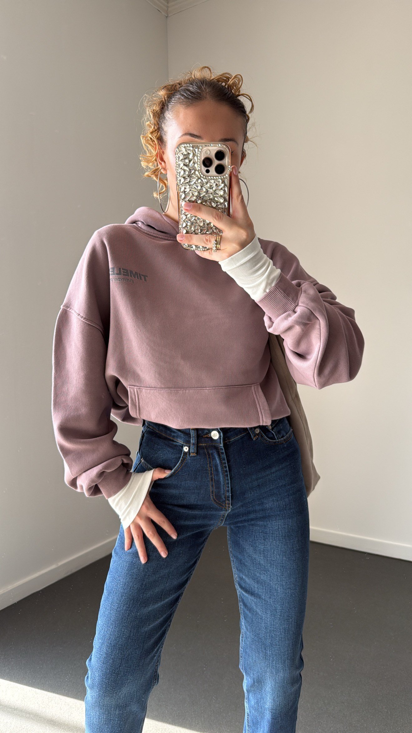 UO Lila Baskılı Sweatshirt