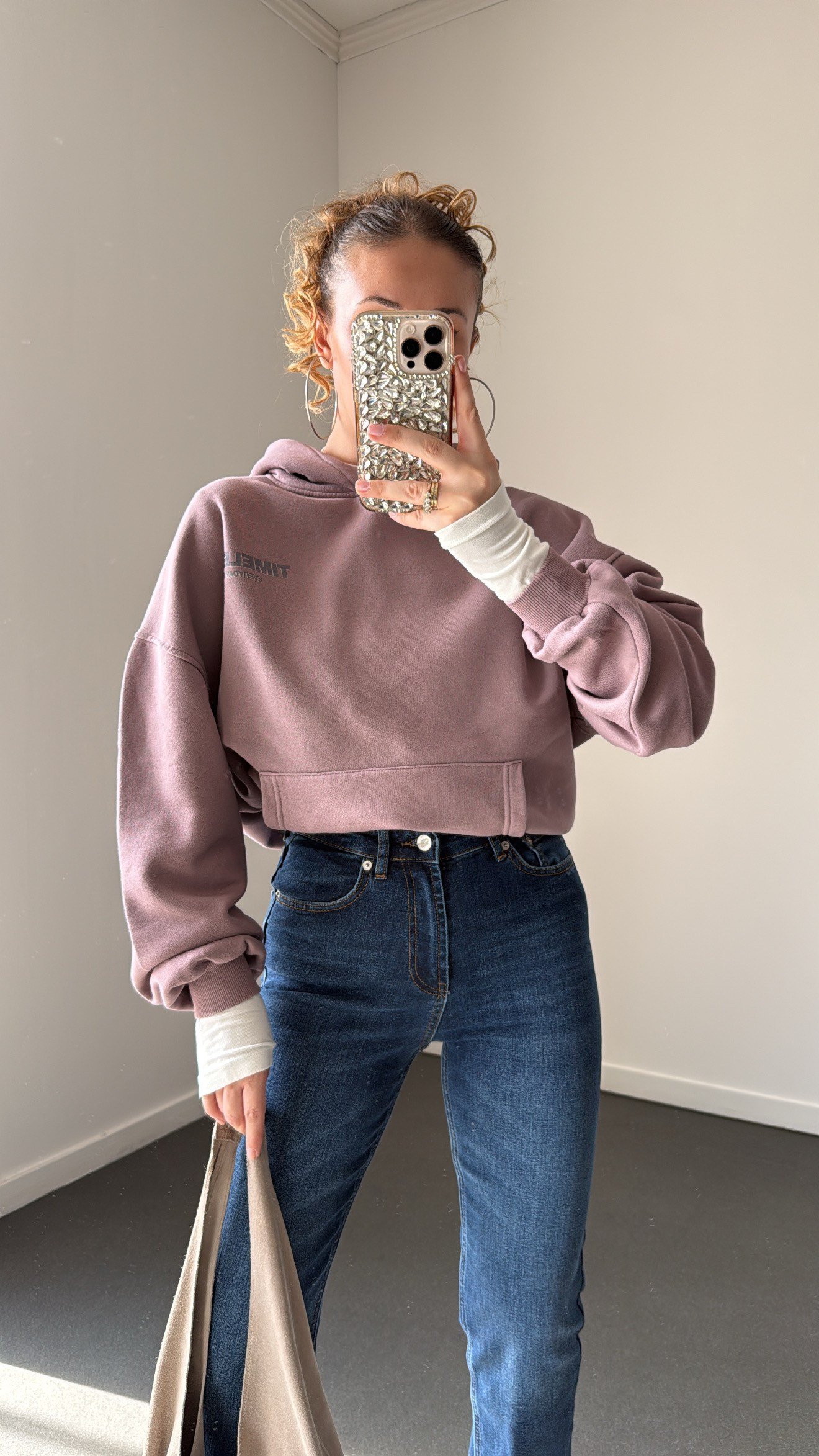 UO Lila Baskılı Sweatshirt