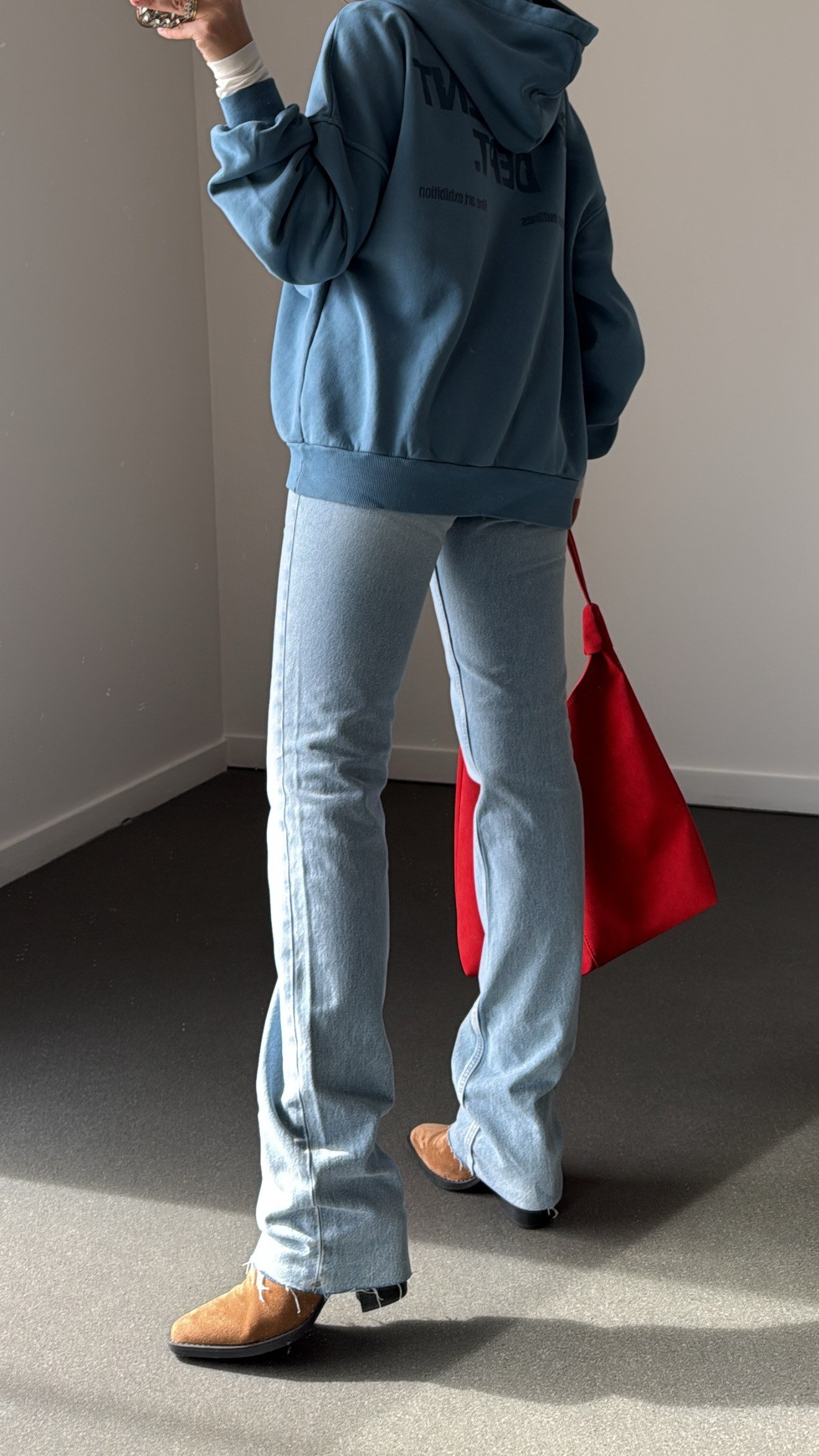 UO Mavi Baskılı Sweatshirt