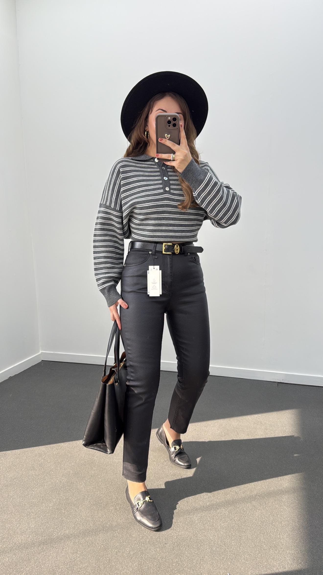 Vegas Siyah Premium Mumlu Deri Pantolon